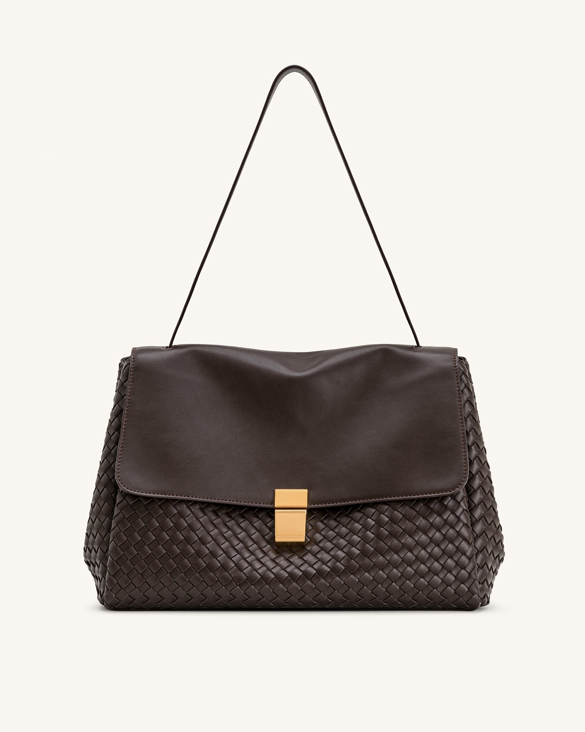 Hilary Woven Shoulder Bag - Camel