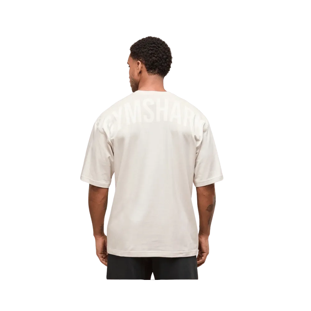 Gymshark Power T-Shirt Oversized Fit Oat White