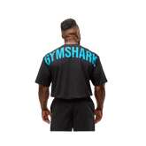 Gymshark Power T-Shirt Oversized Fit Black/Brand Blue