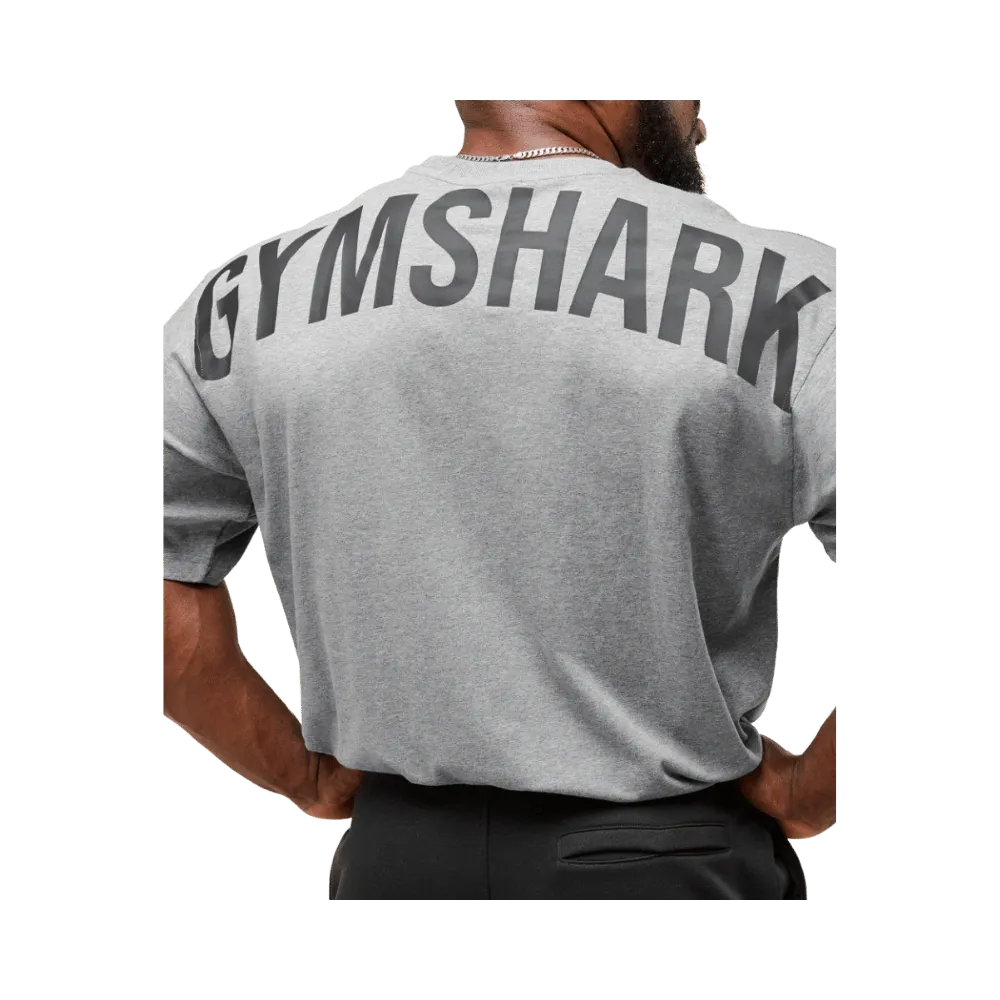 Gymshark Power T-Shirt Oversized Fit Charcoal Core Marl/Black