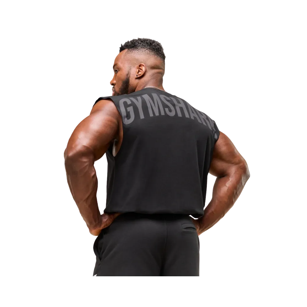 Gymshark Power Cut Off Tank Oversized Fit Black