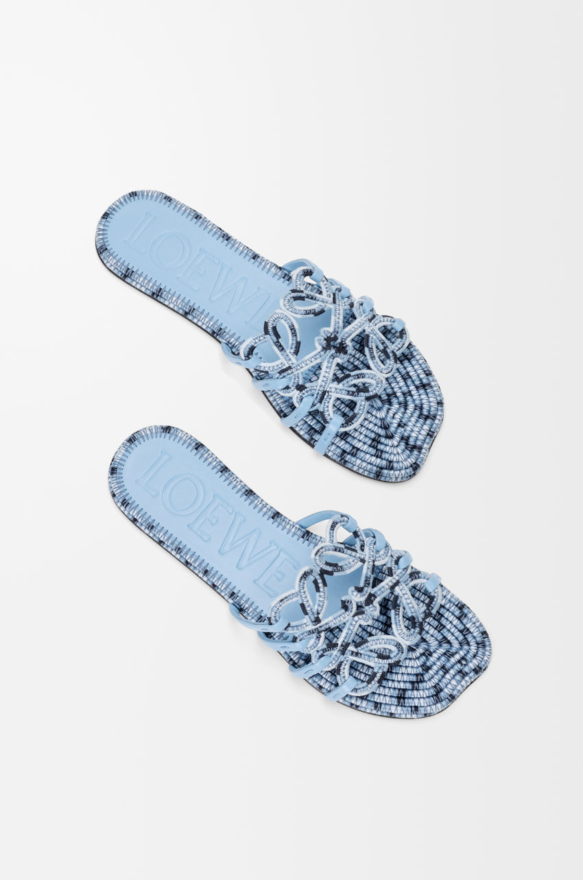 Petal Anagram slide in embroidered canvas