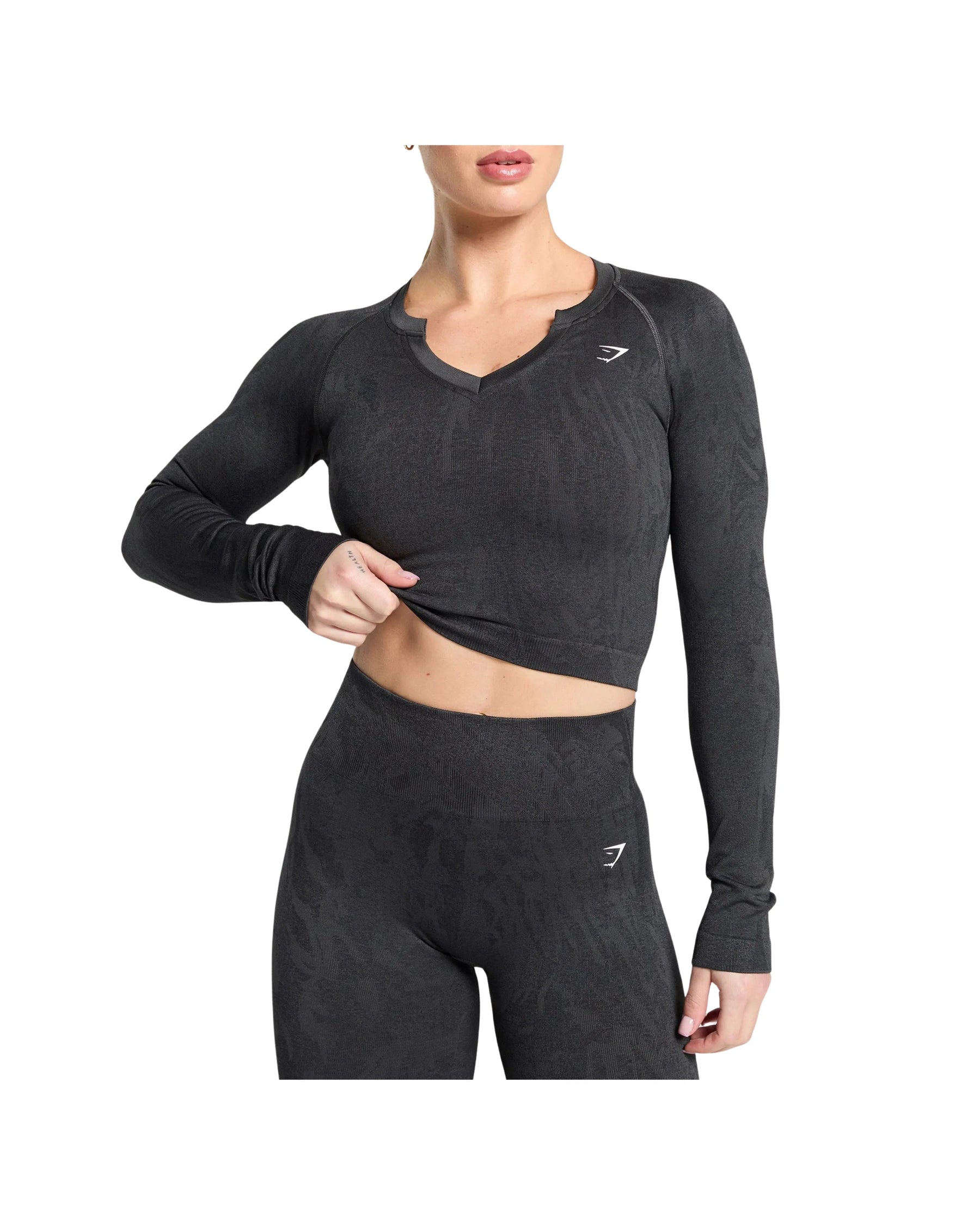 Adapt Camo Seamless Long Sleeve Top Body fit Asphalt Grey/Black