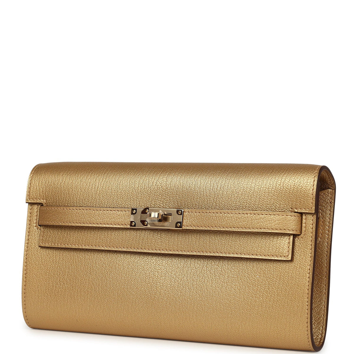 Hermès Kelly Wallet To Go Dore Chevre Chamkilight Permabrass