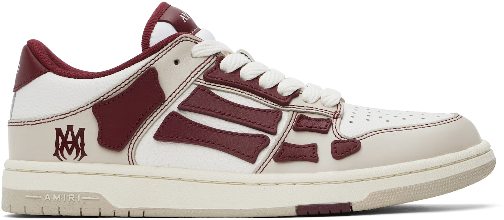 AMIRI White & Red Varsity Skel Top Low Sneakers