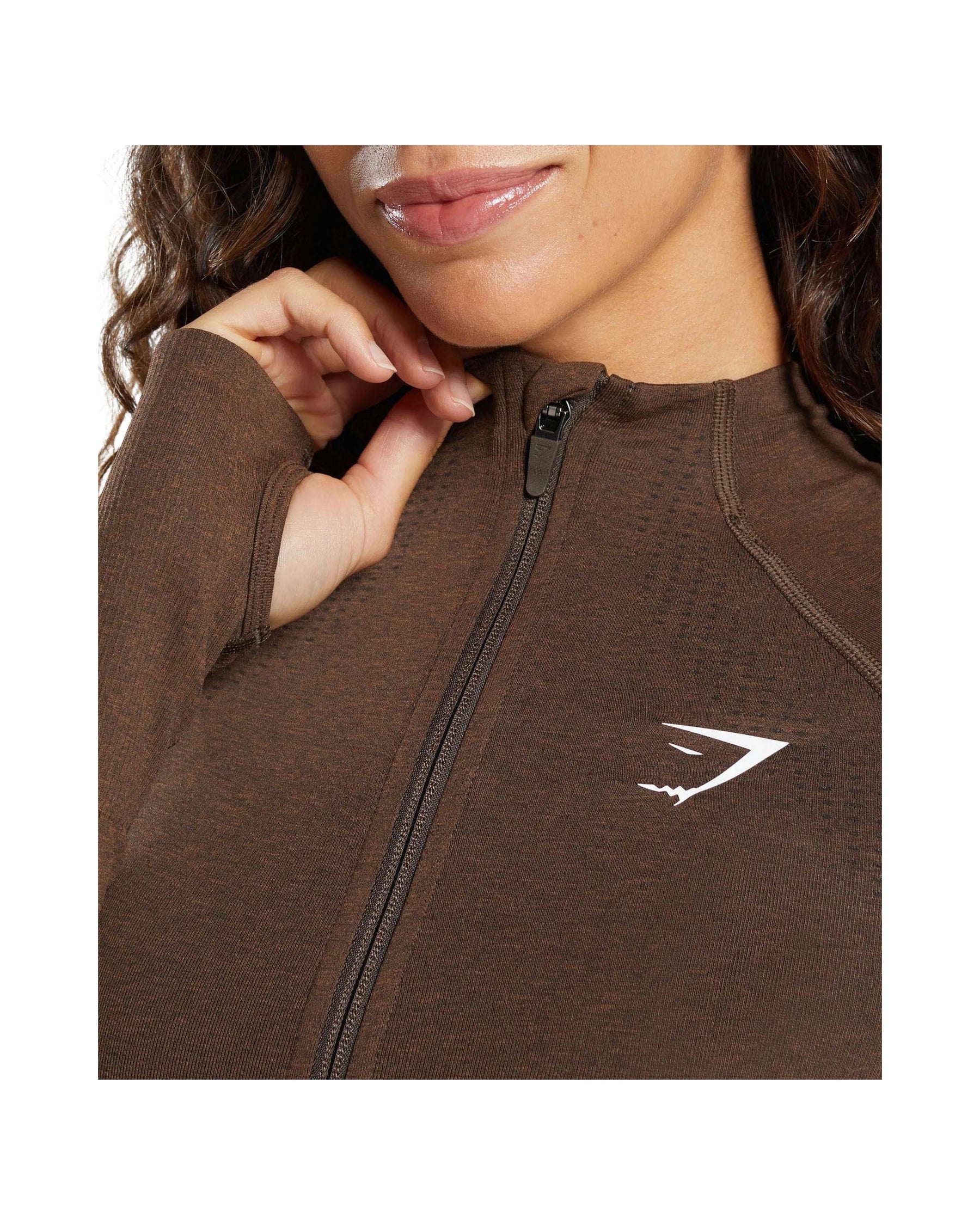 Gymshark Vital Midi Zip Up Jacket Espresso Marl