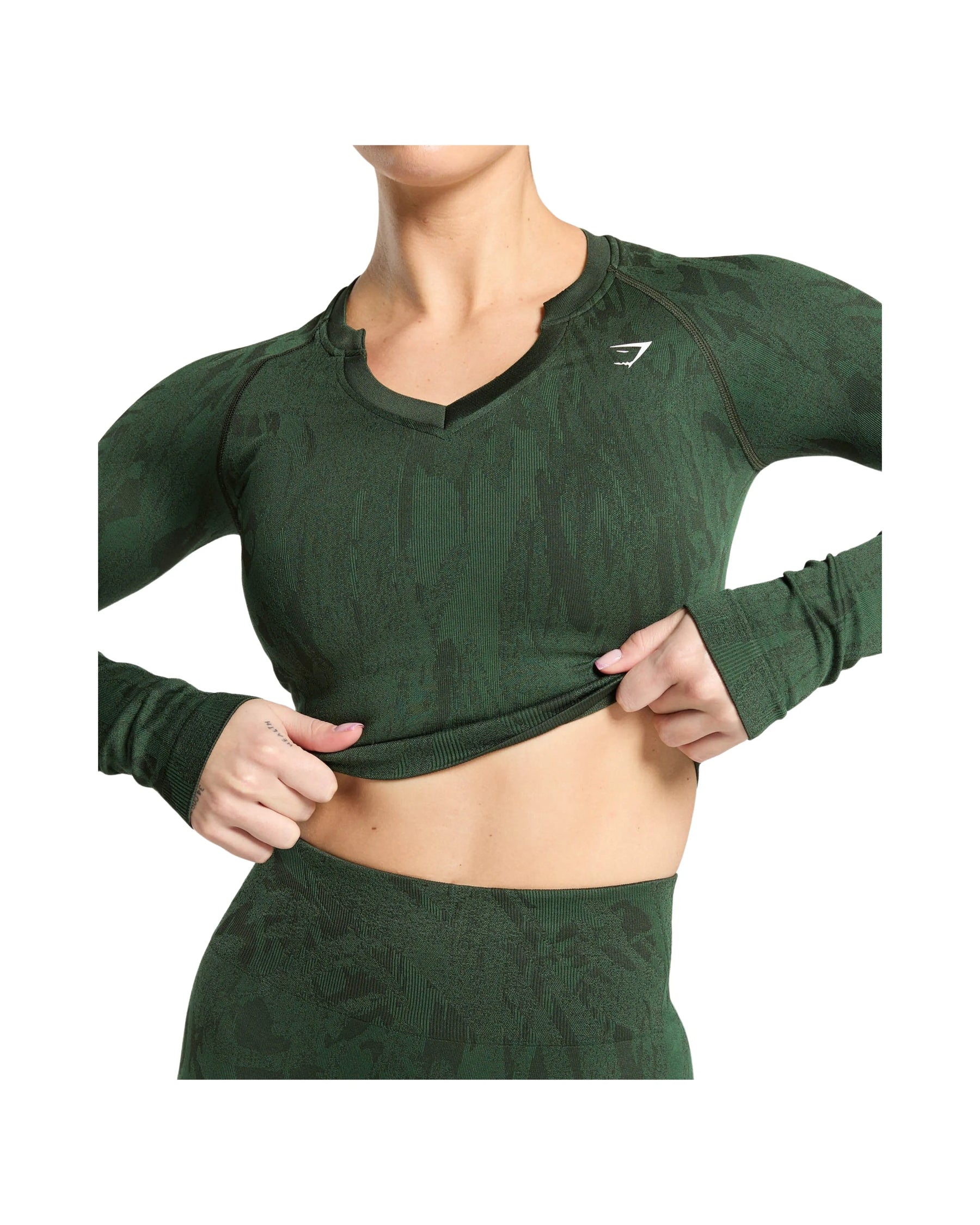 Adapt Camo Seamless Long Sleeve Top Body fit Trail Green/Classic Green