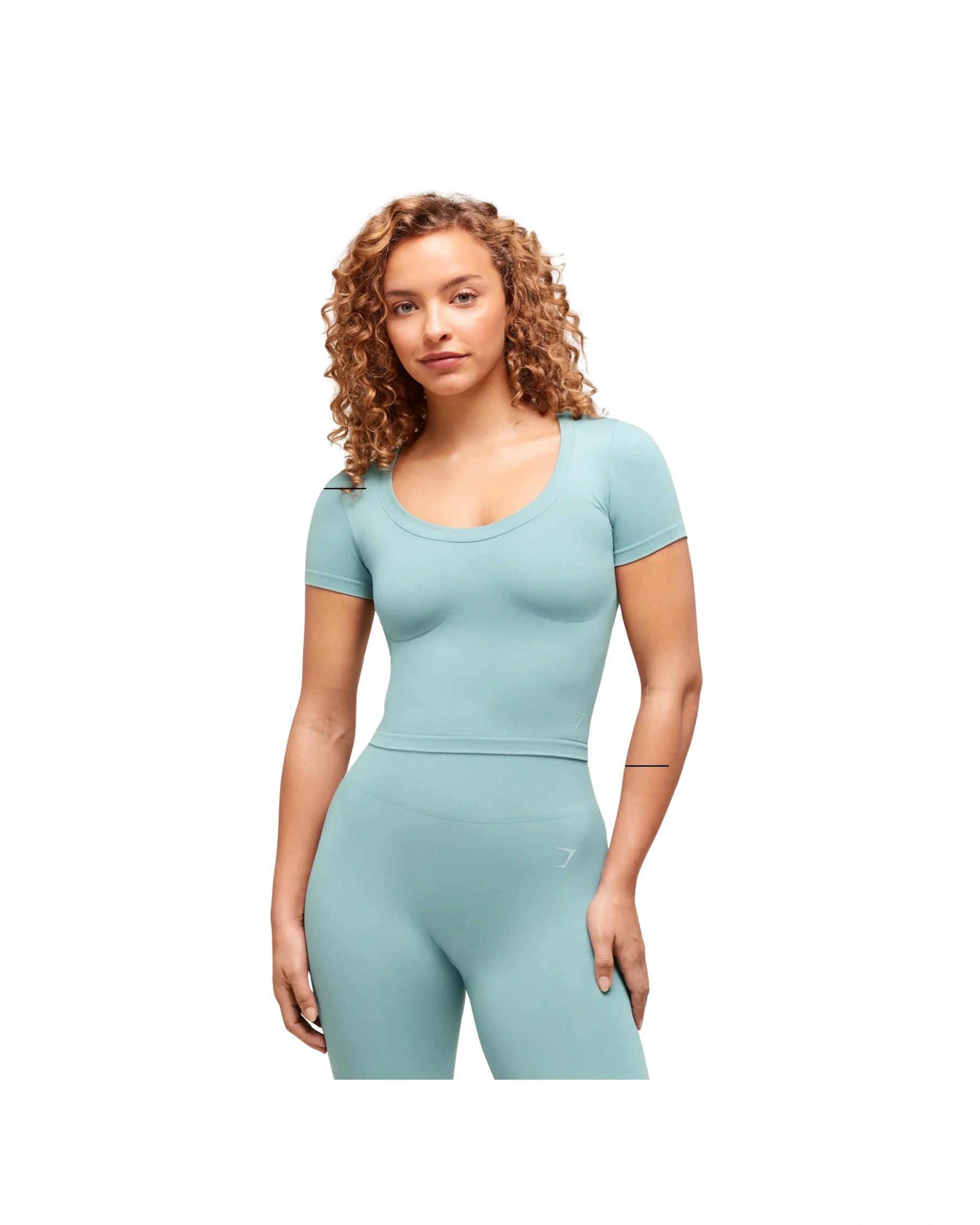 Gymshark Soft Sculpt Midi T-Shirt Rest Blue