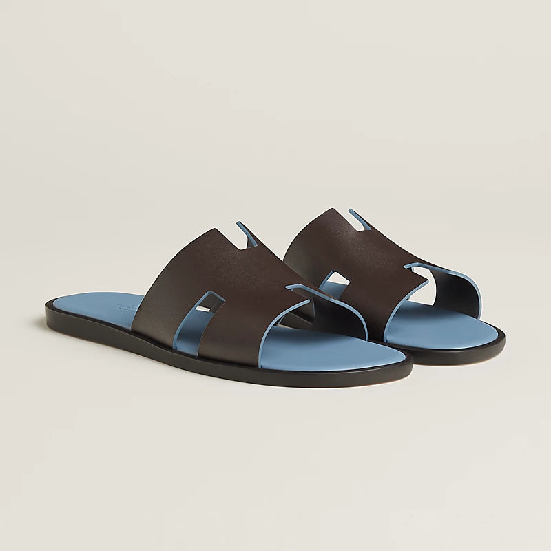 Izmir sandal in Moka / Bleu Jean