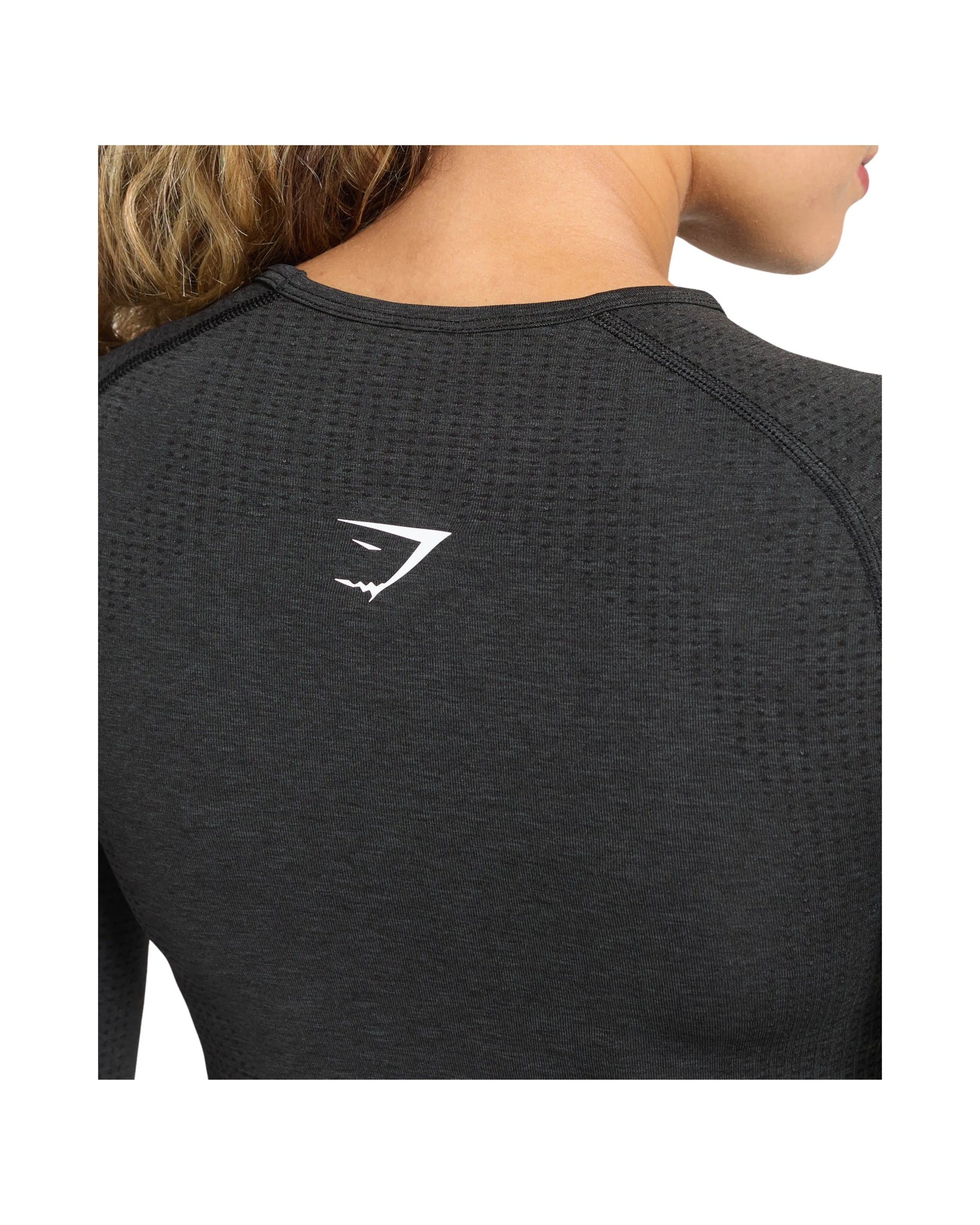 Gymshark Vital Long Sleeve Cut Out Top Black Marl