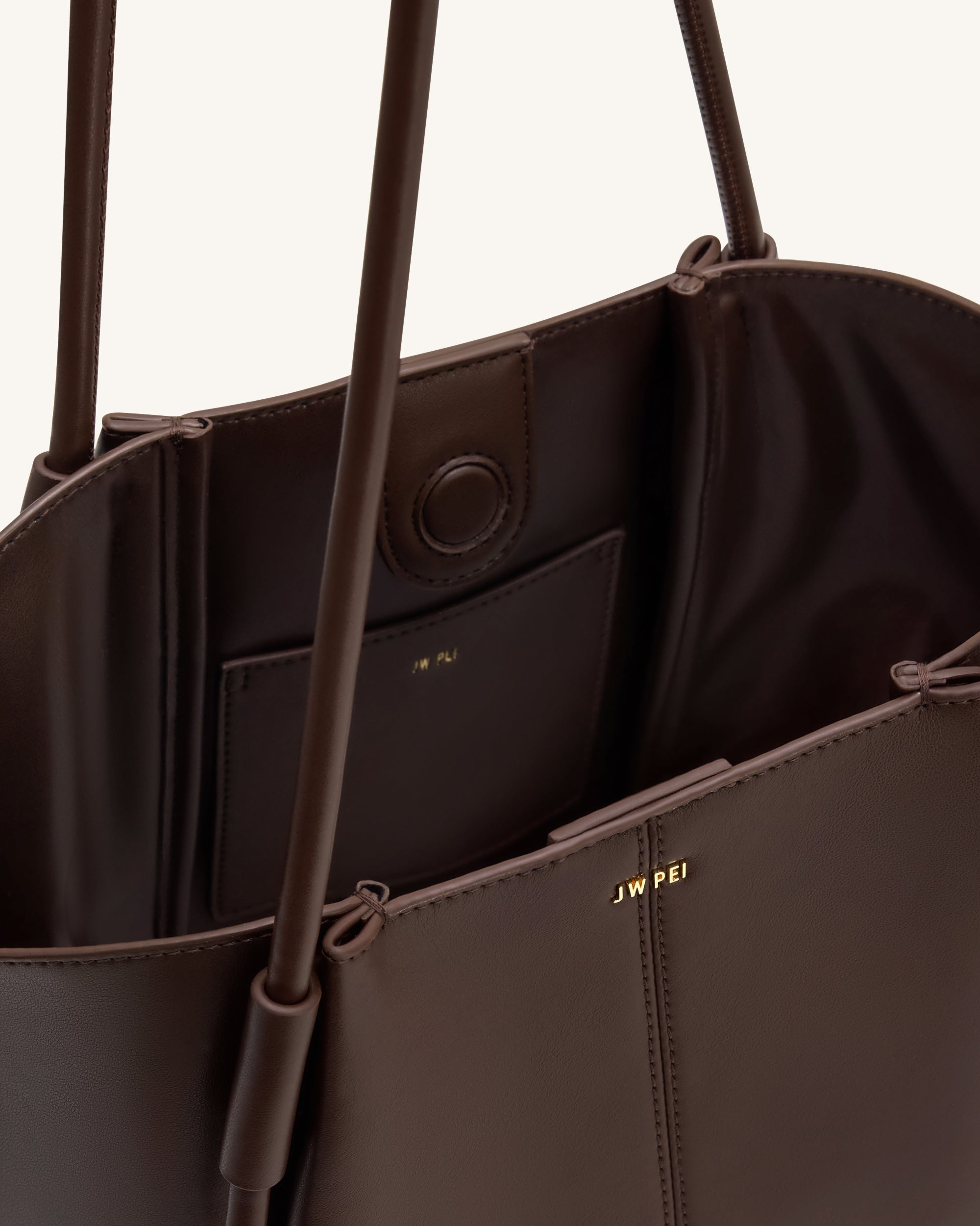 Nala Wide Tote Bag - Brown Canvas