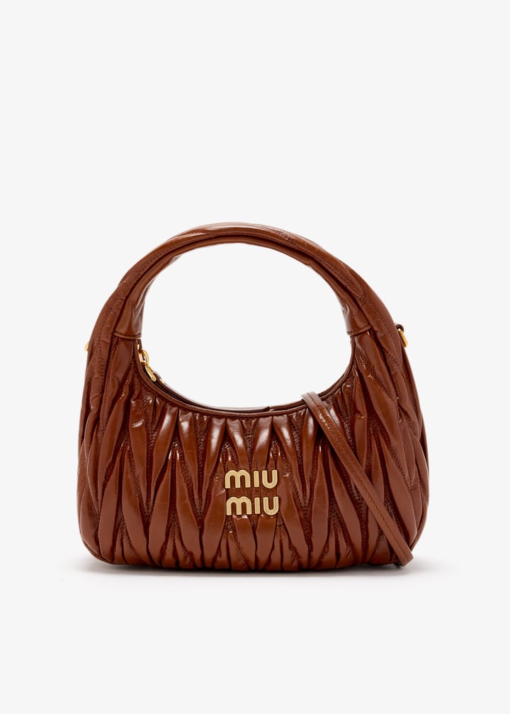Wander matelassé nappa leather hobo bag