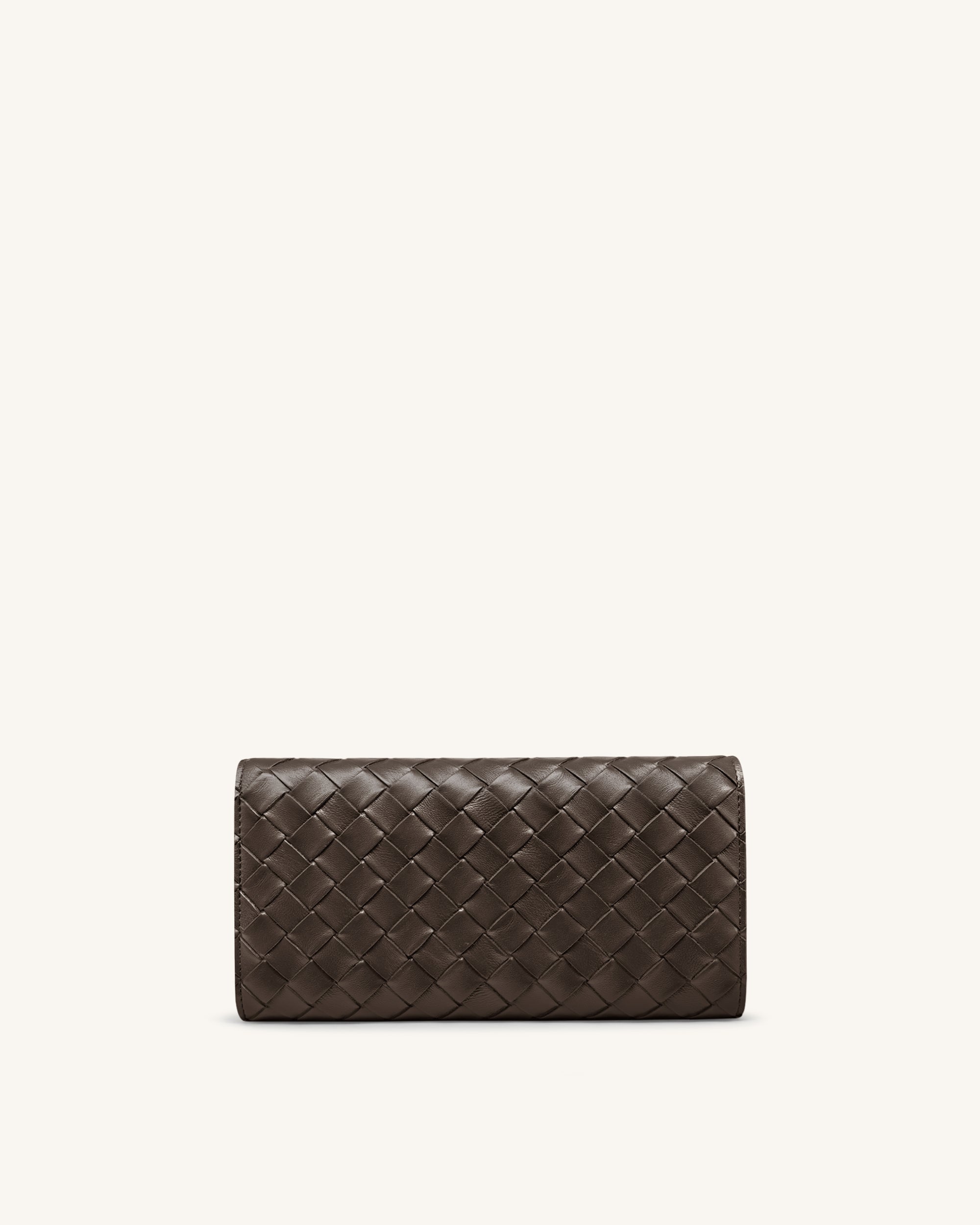 Woven Texture Flap Wallet - Black