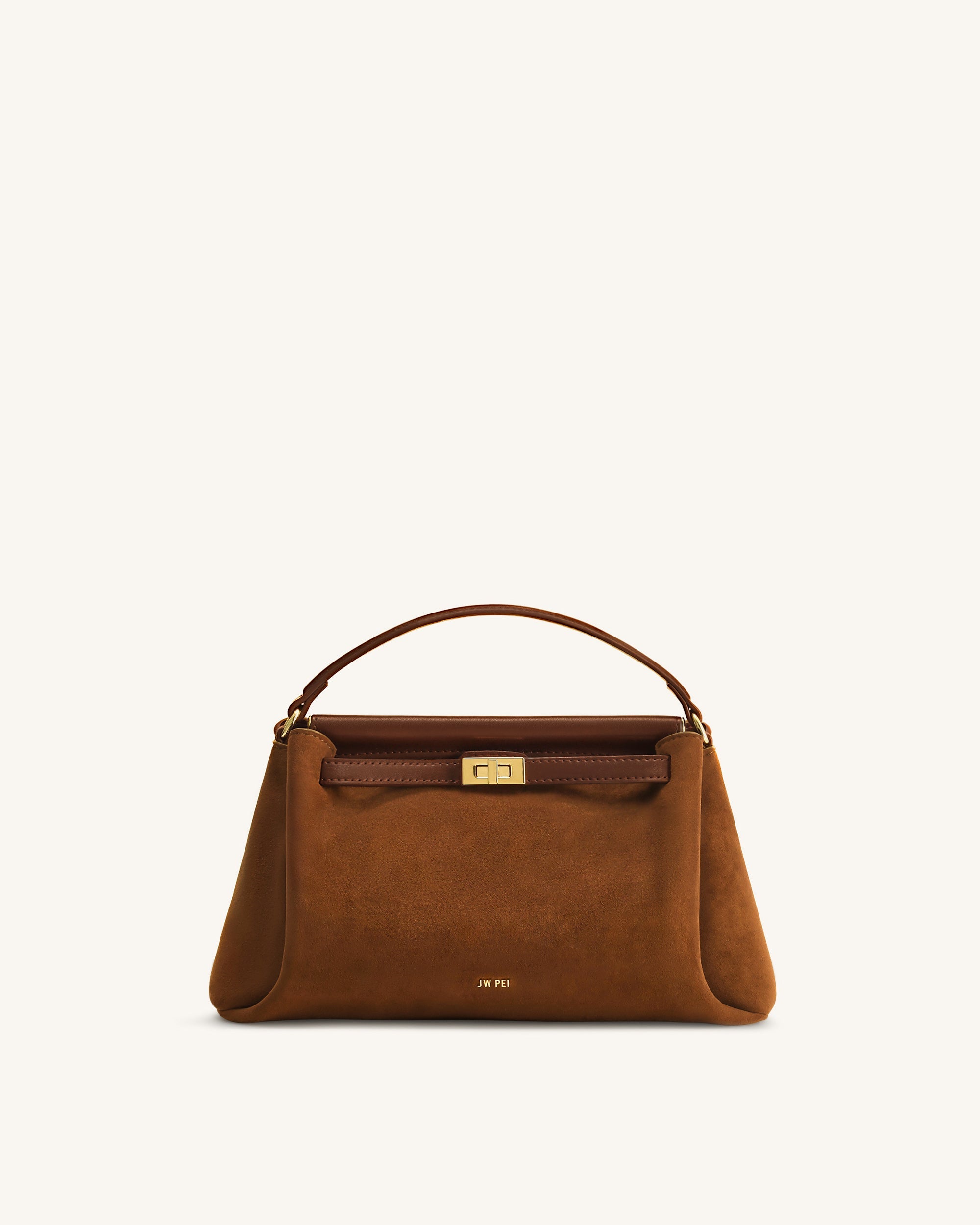 Carmen Faux Suede Top Handle Bag - Black
