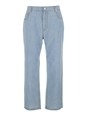 Fendi Blue Jeans with Belt Loops and Logo Patch on the Rear in Denim Man
