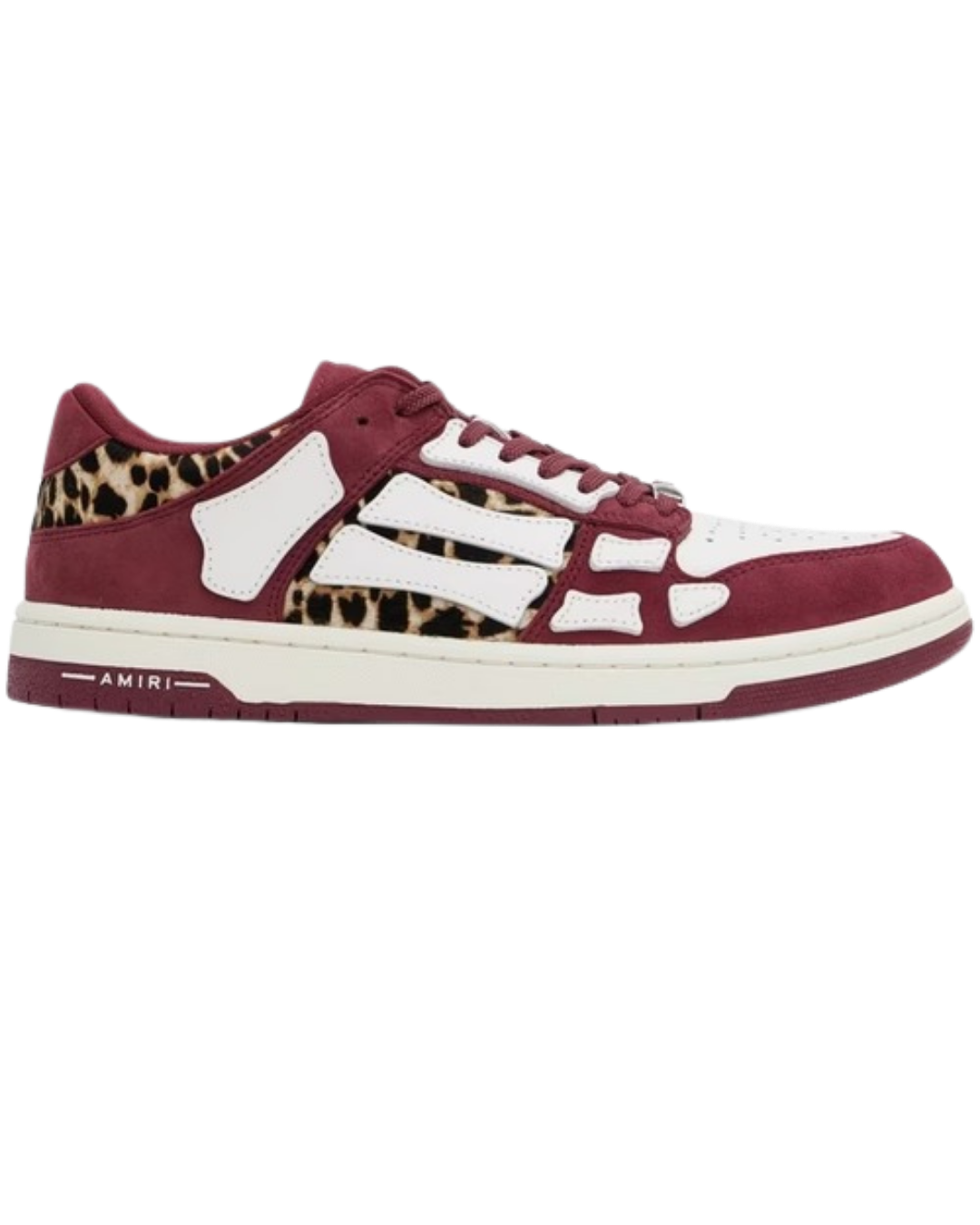 Burgundy Leopard Skel-Top Sneakers