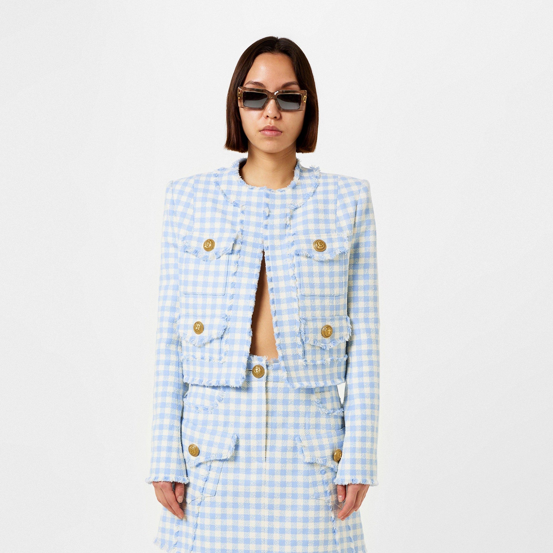 Gingham Tweed Jacket