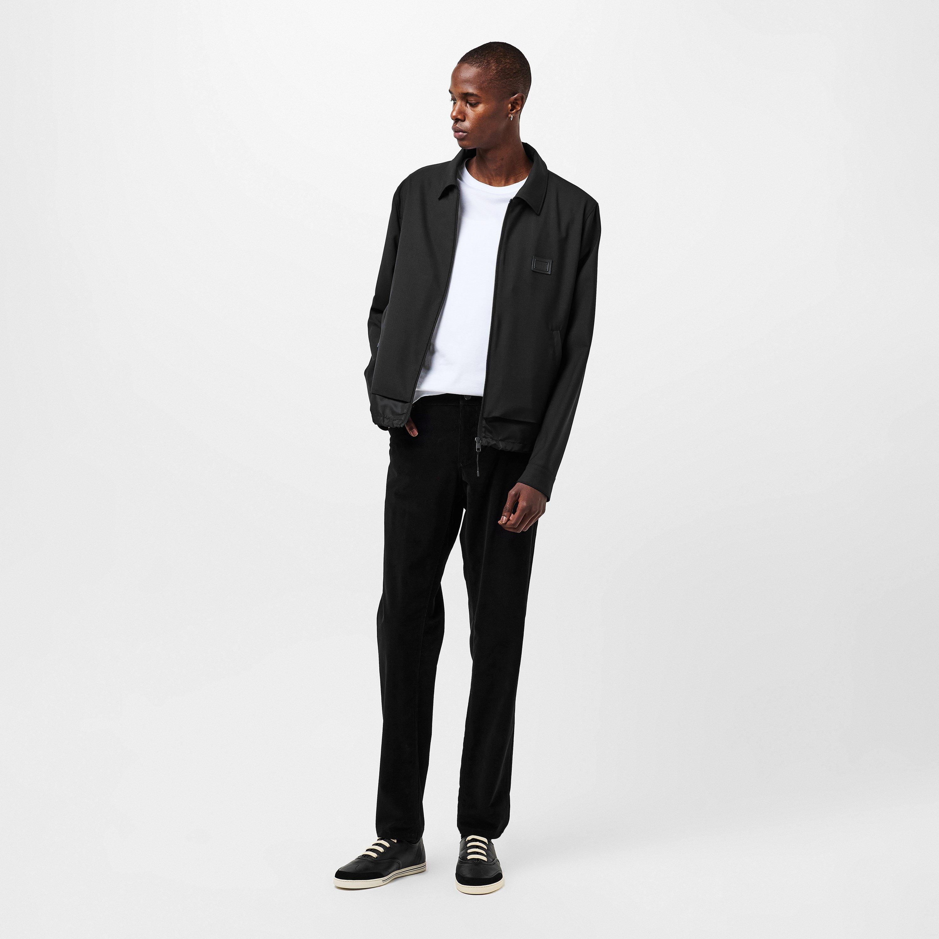 Structured Ribbed Cuff Harrington Jacket