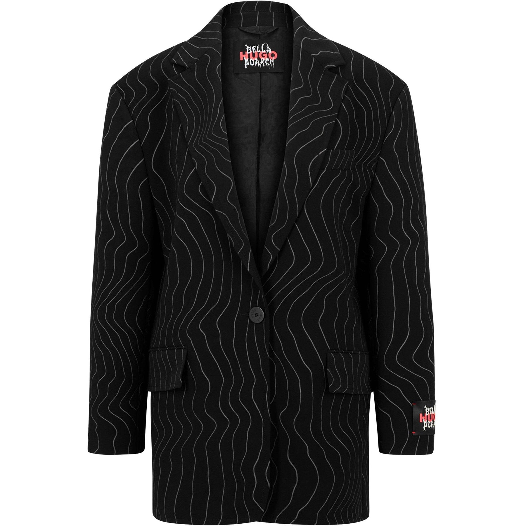 X Bella Poarch Oversized Fit Pinstripe Jacket