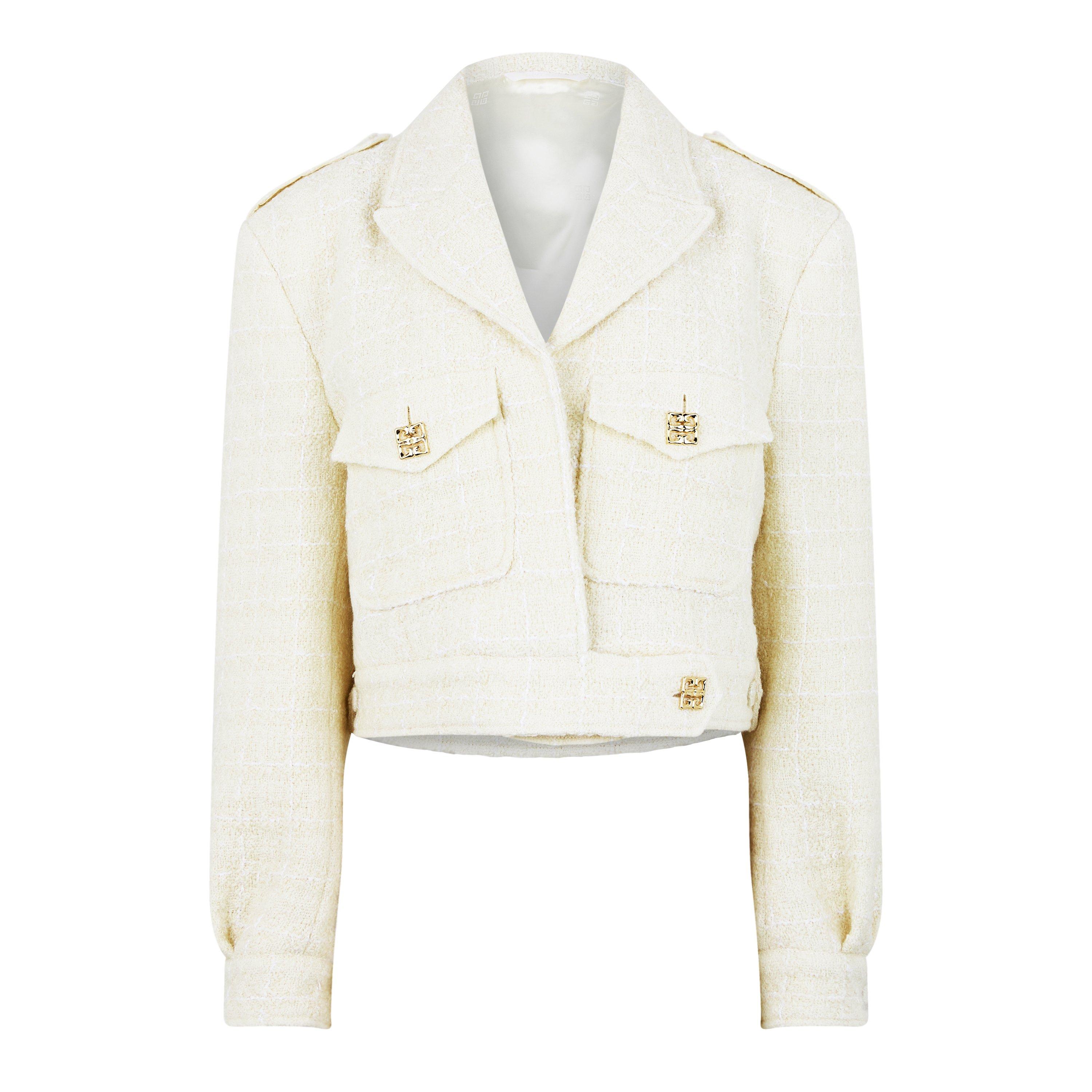 Cropped Tweed Long Sleeve Hybrid Jacket