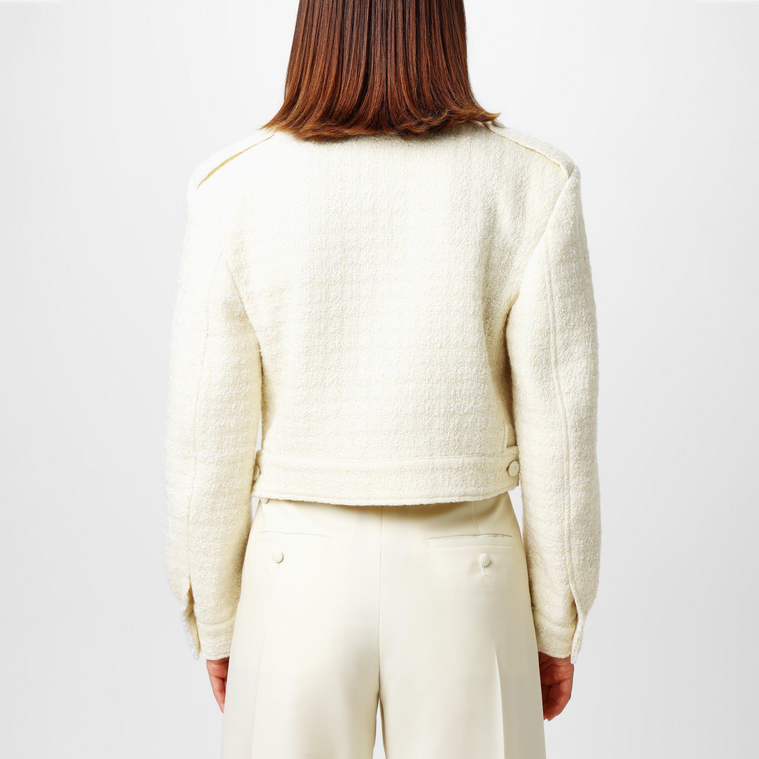 Cropped Tweed Long Sleeve Hybrid Jacket