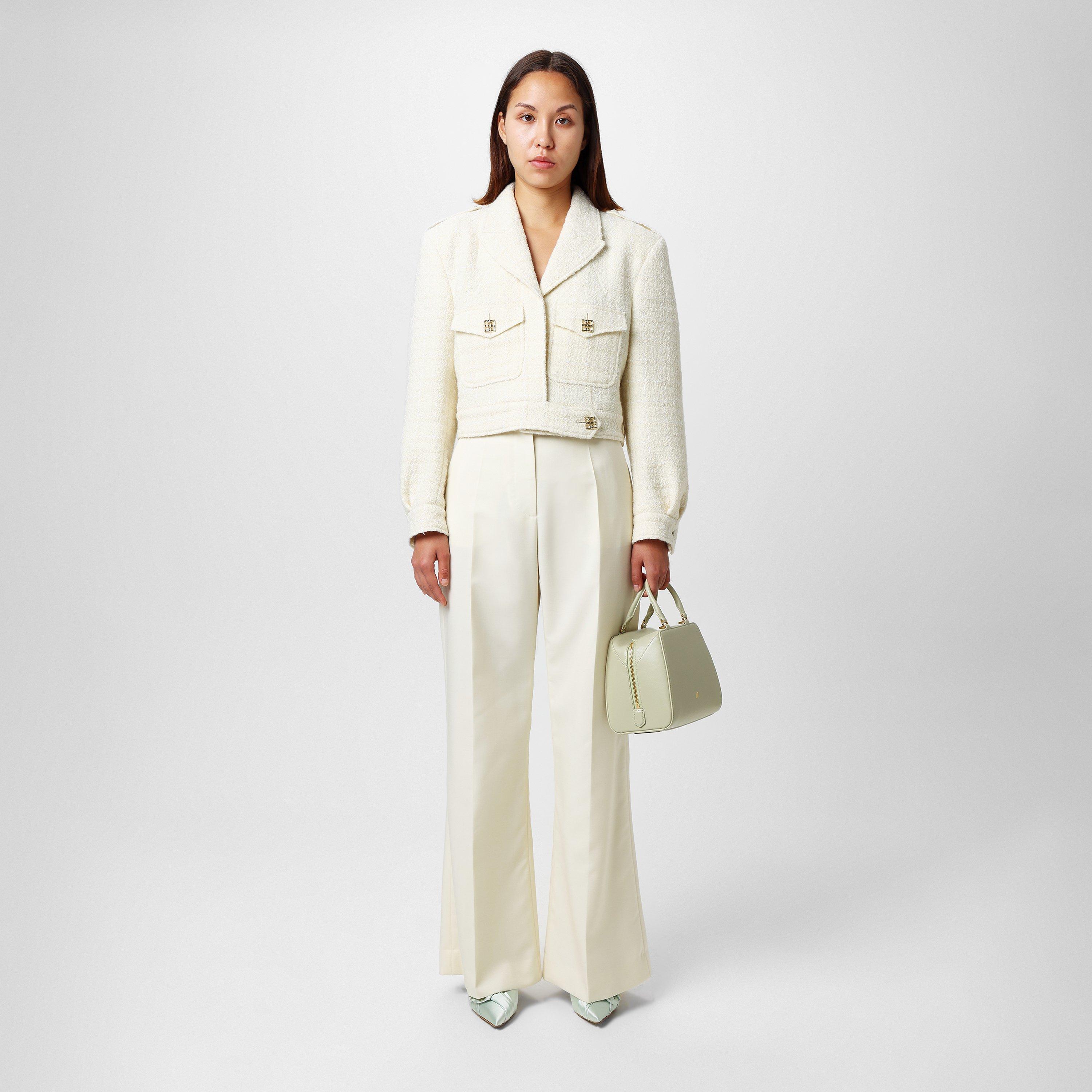 Cropped Tweed Long Sleeve Hybrid Jacket