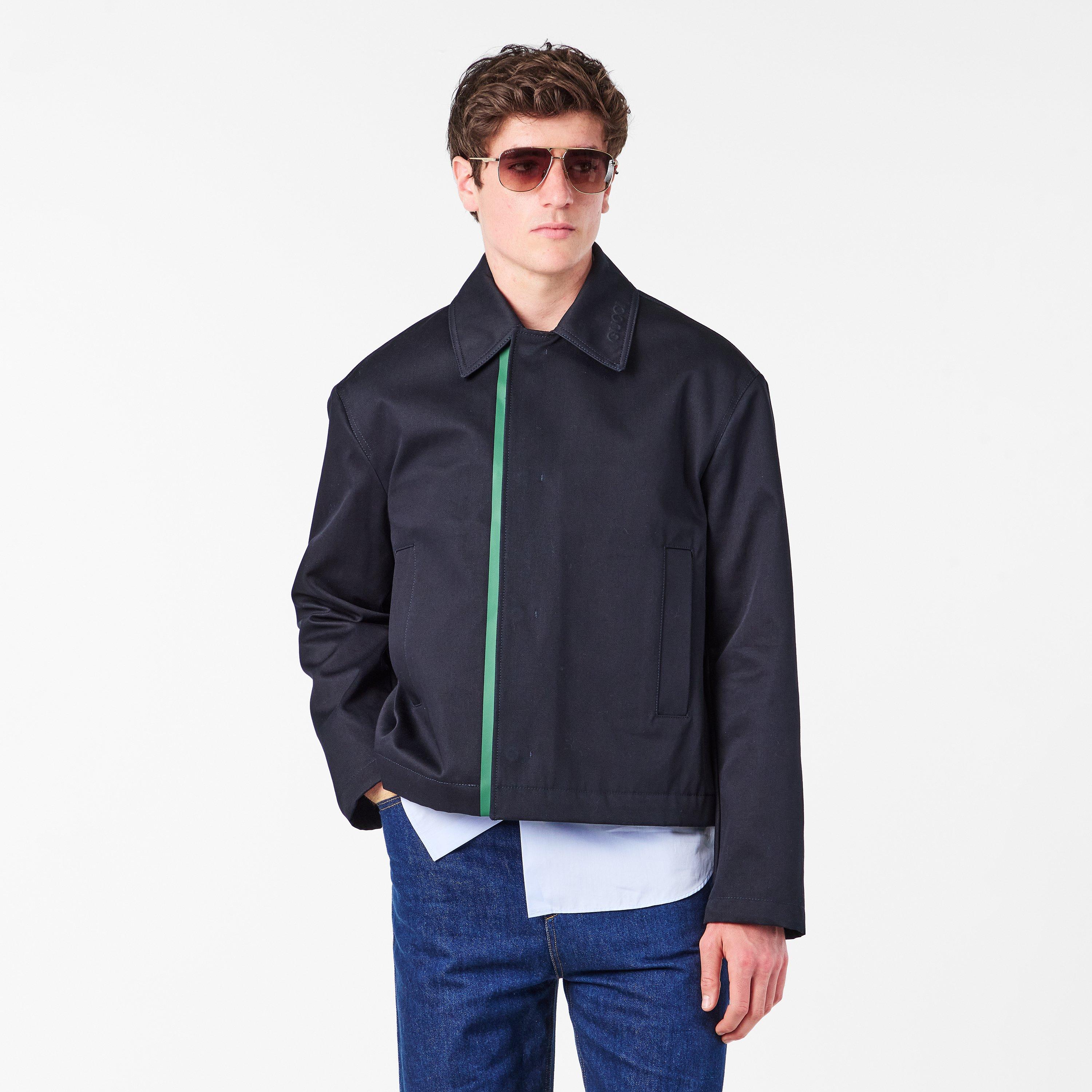 Embossed Cotton Gabardine Jacket