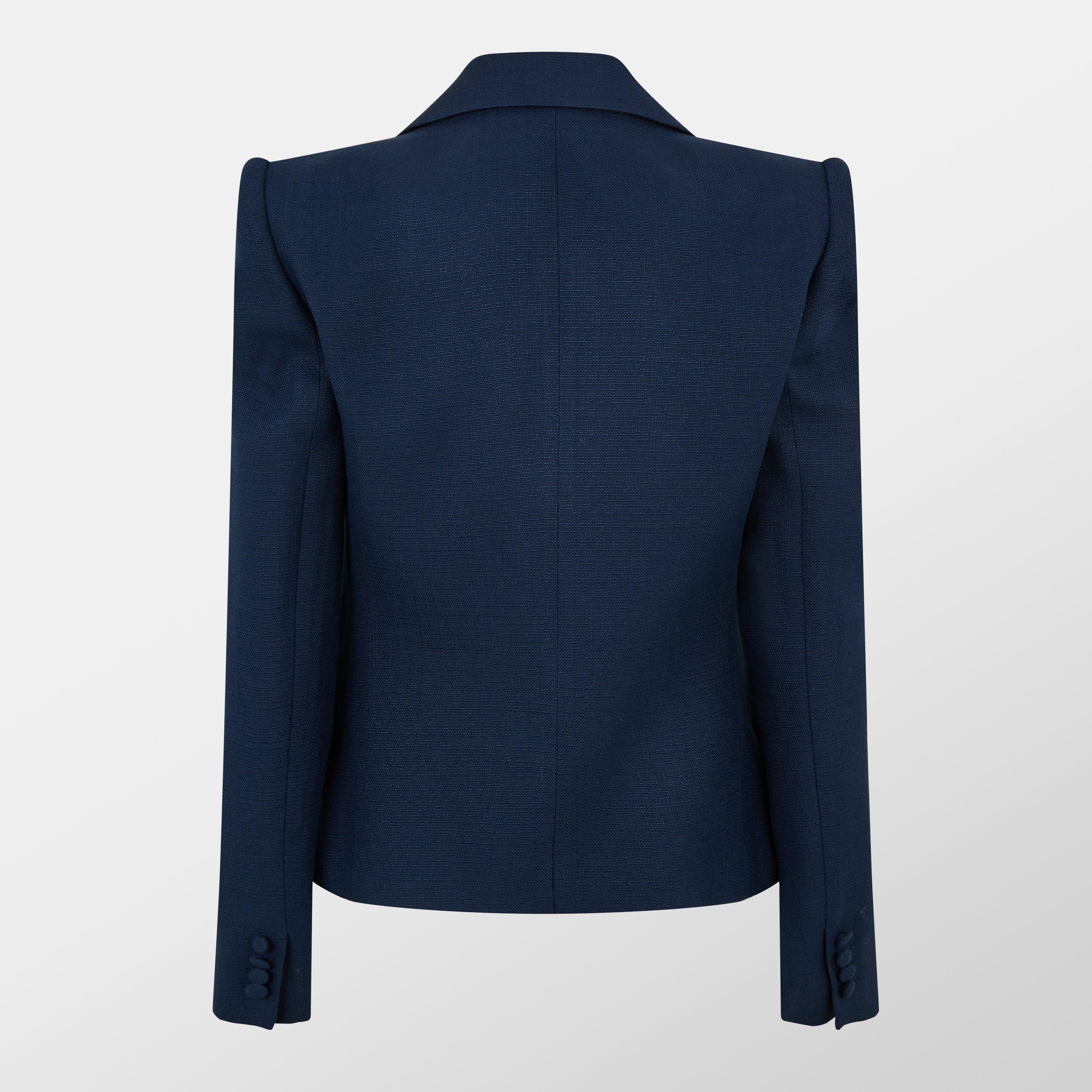 Bow Wool Long Sleeve Blazer