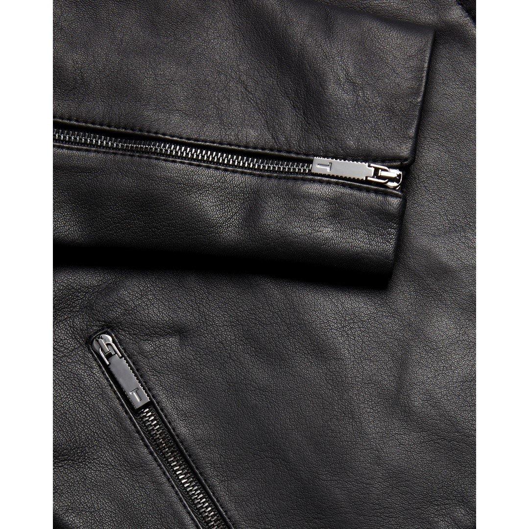 Lizia Leather Structured Fit Biker Jacket