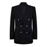 Slim-Fit Double-Breasted Wool And Silk-Blend Suit Jacket Mens