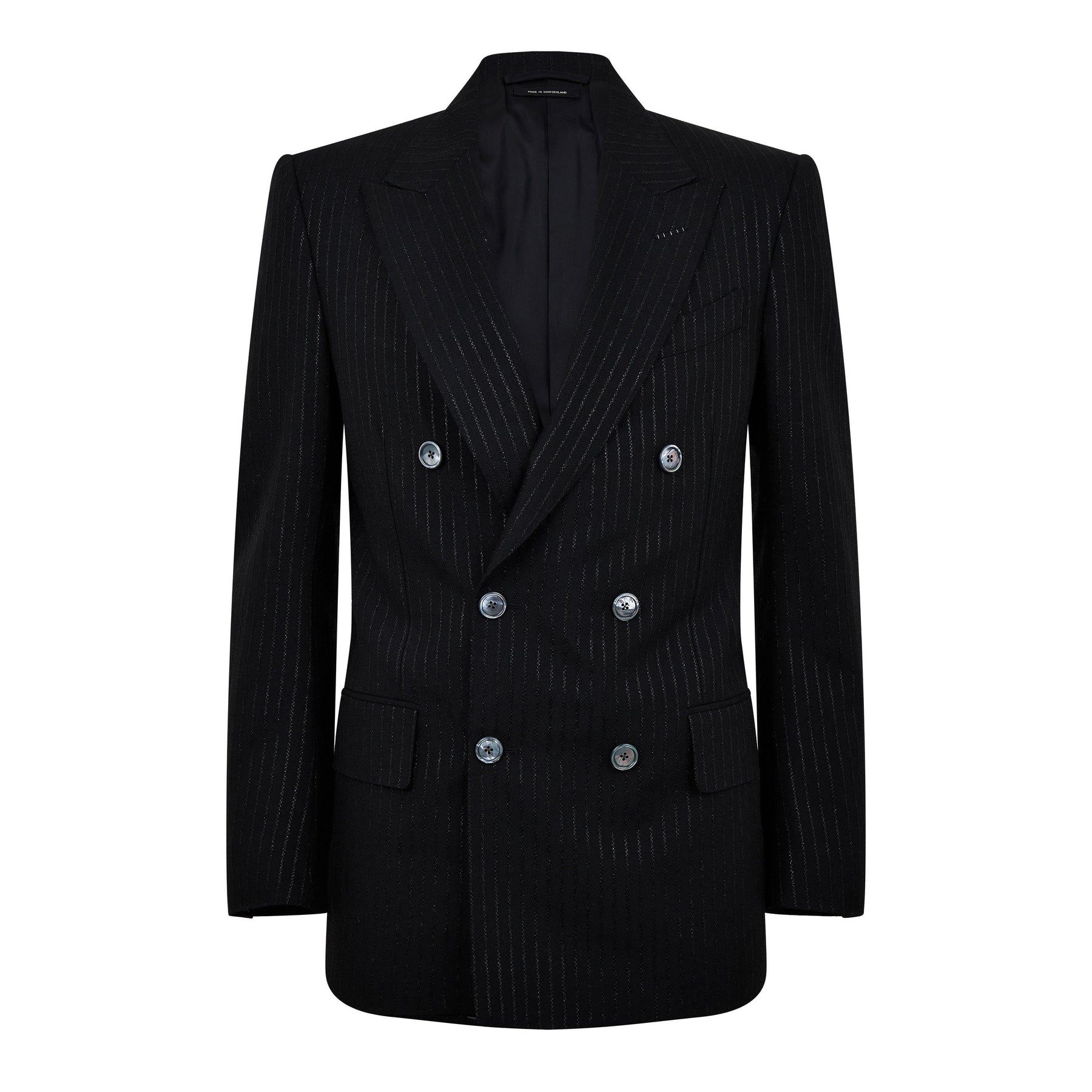 Slim-Fit Double-Breasted Wool And Silk-Blend Suit Jacket Mens