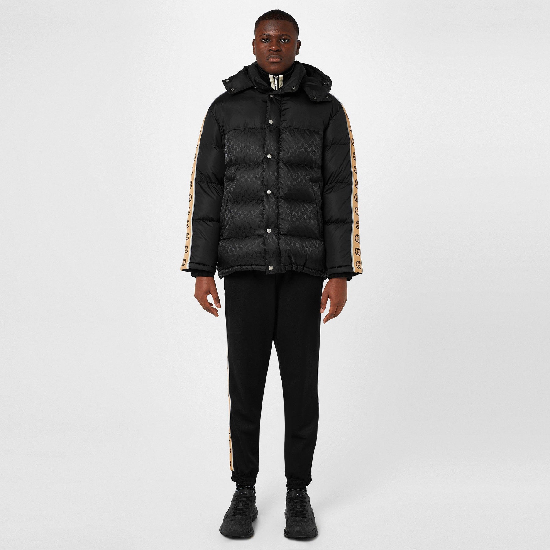 GG Jacquard Nylon Padded Coat