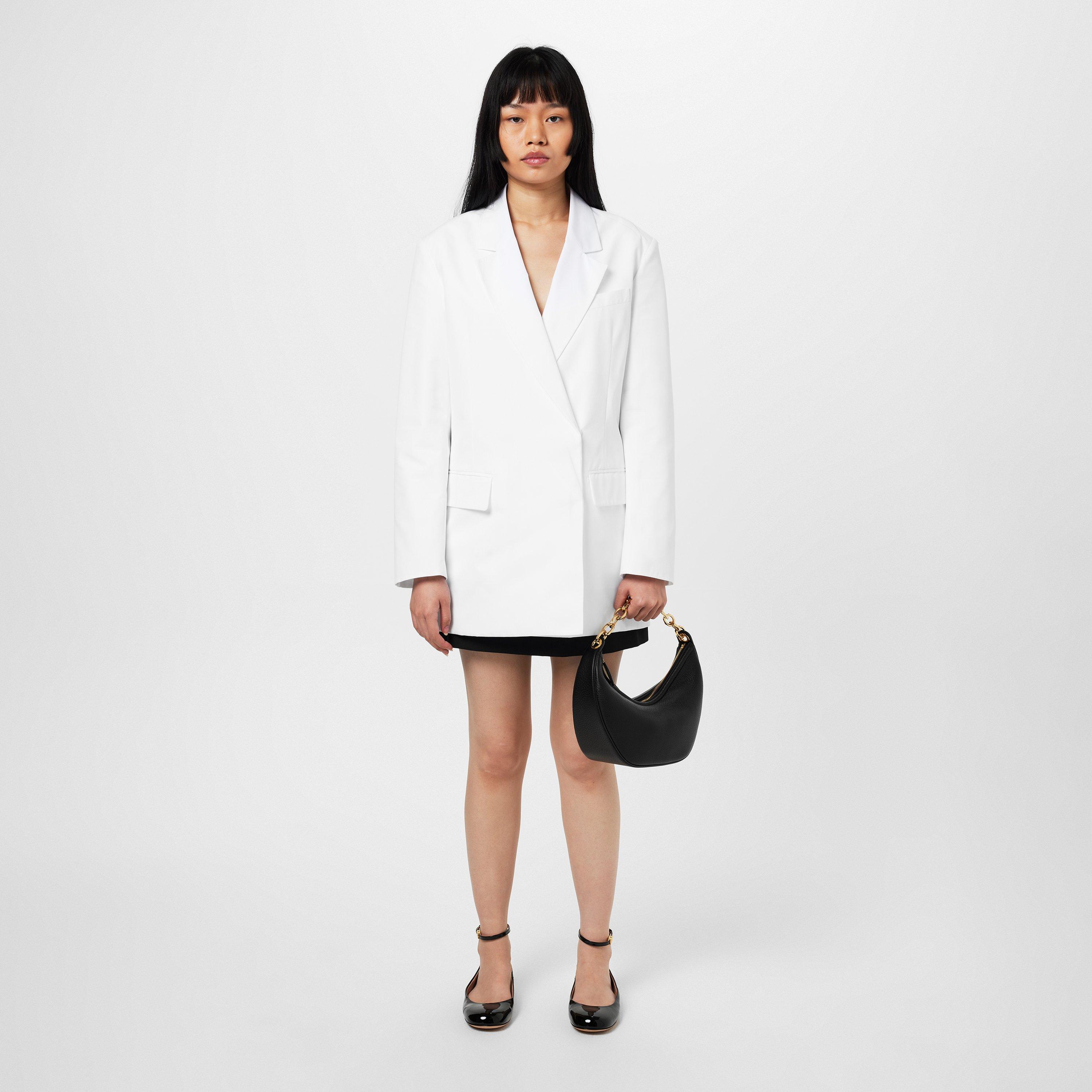 Double Breasted Cotton Long Sleeve Blazer