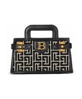 B-Buzz Small Top Handle monogrammed canvas and leather bag