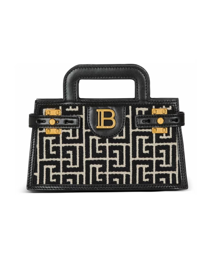 B-Buzz Small Top Handle monogrammed canvas and leather bag