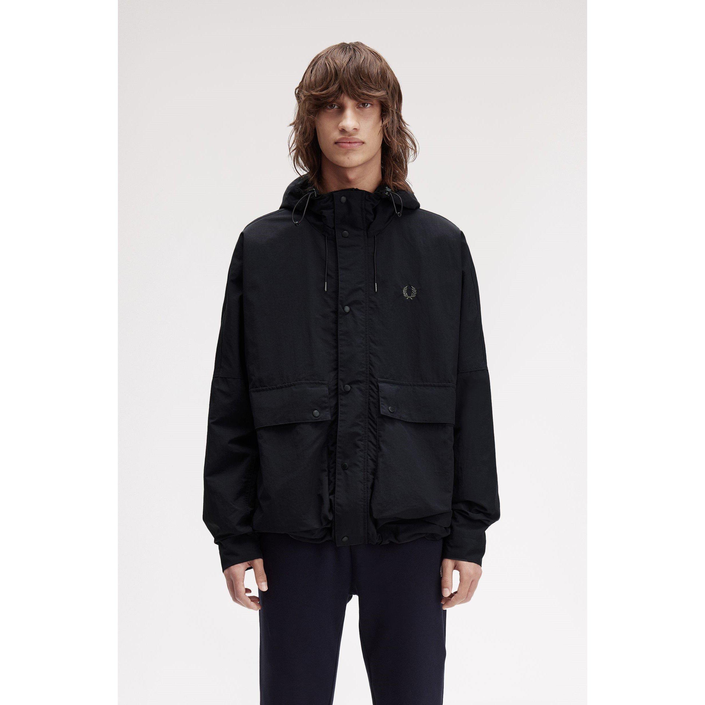 Cropped Ripstop Hooded Long Sleeve Parka