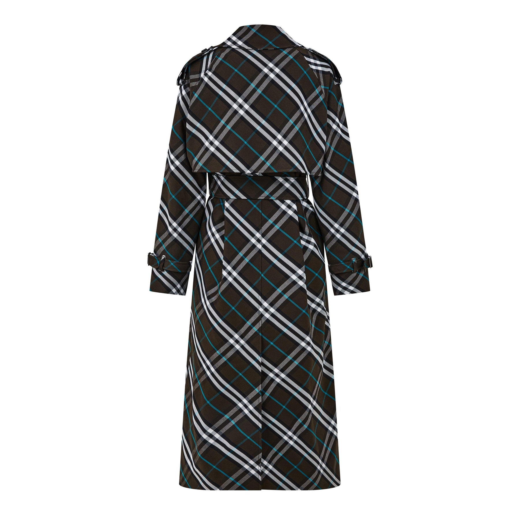 Long Check Trench Coat