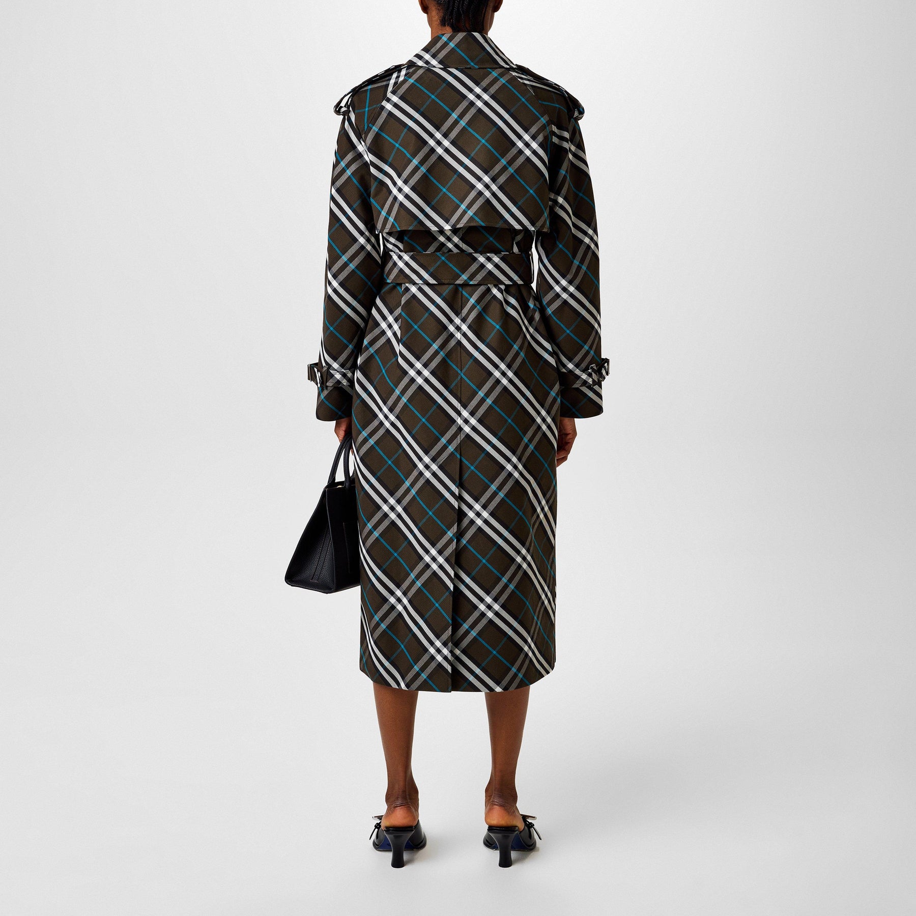 Long Check Trench Coat