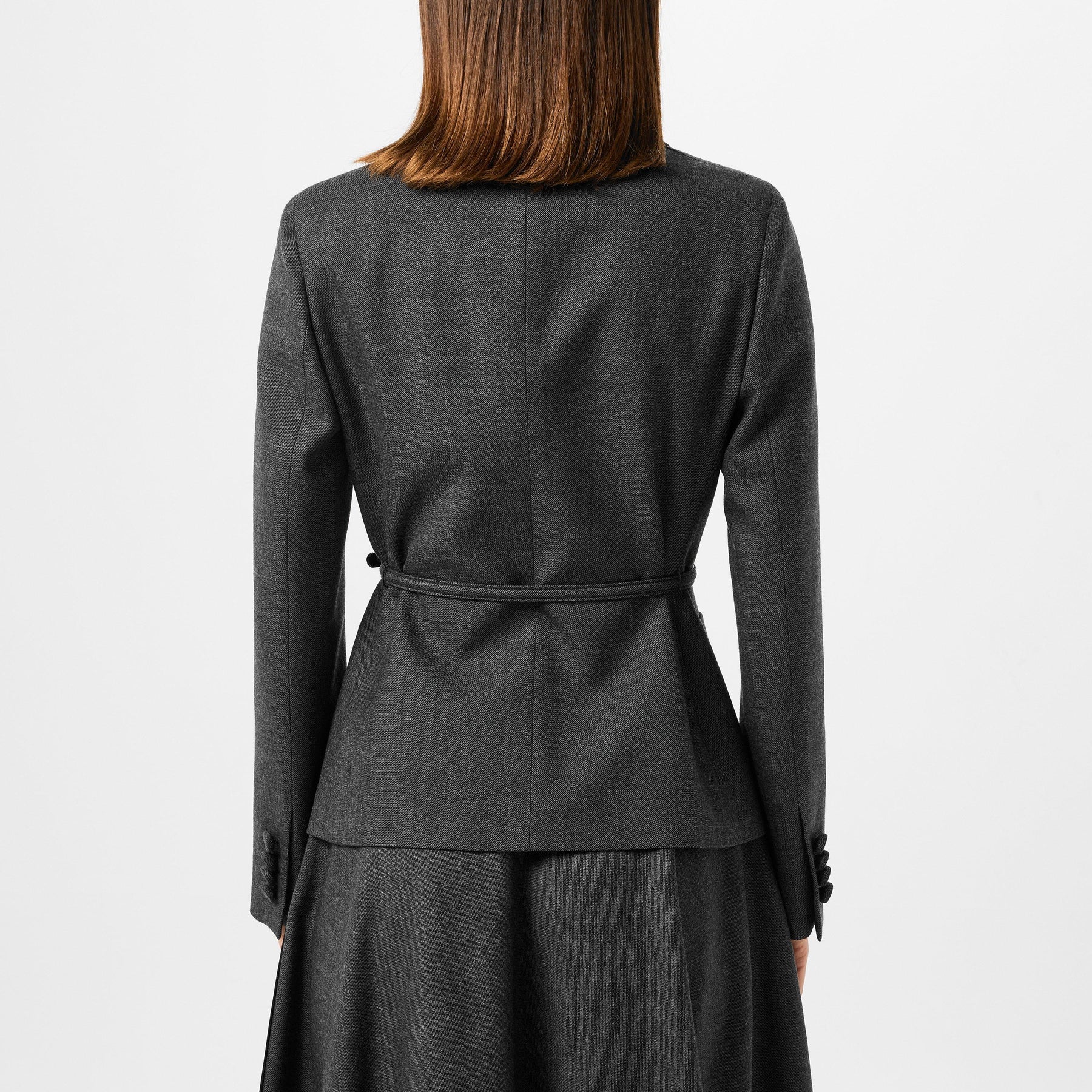 Women's Wool Single Breasted Belted Blazer