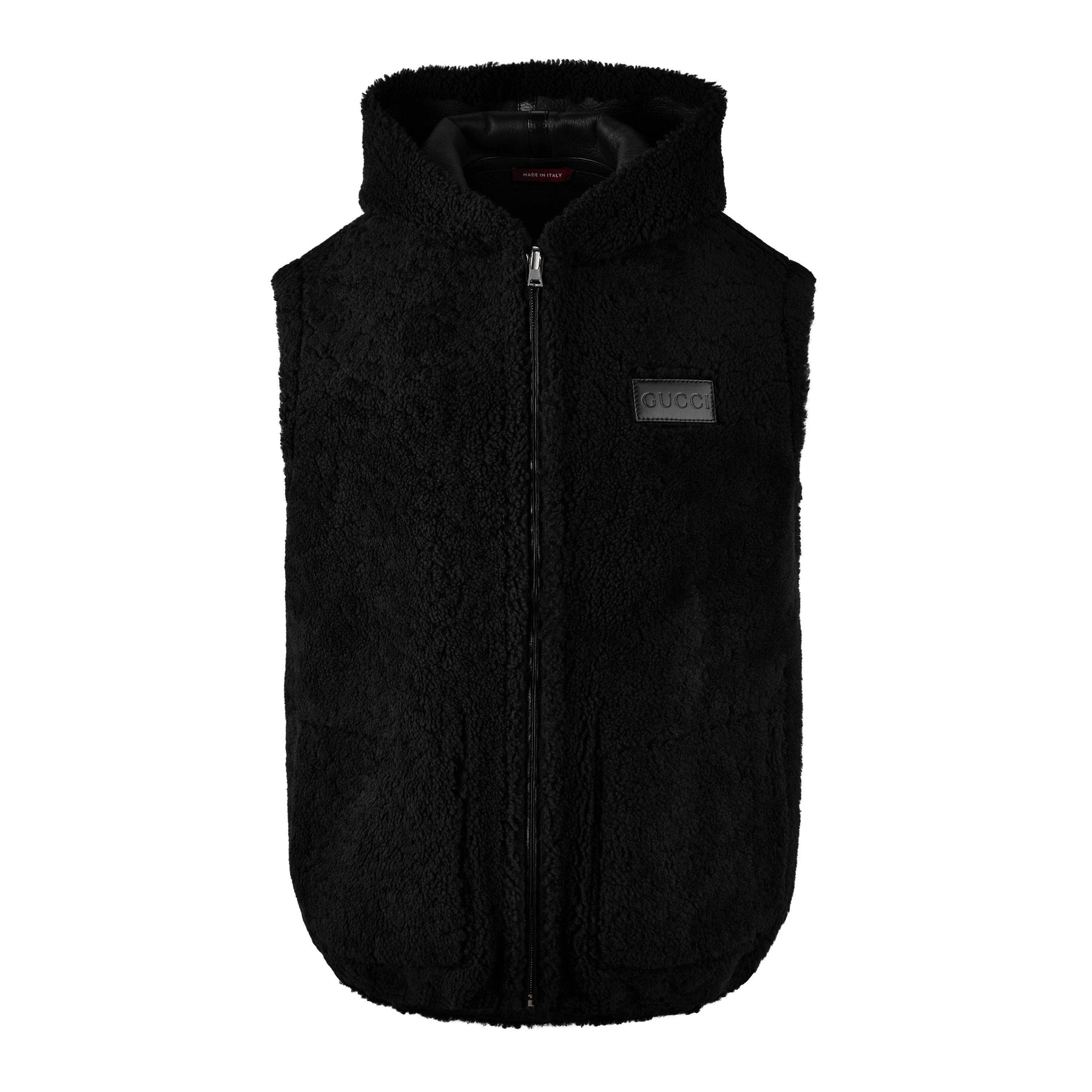 Women's Reversible Suede And Shearling Logo Gilet