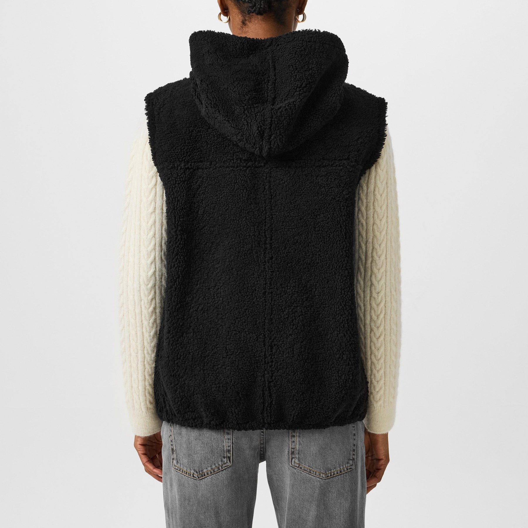 Women's Reversible Suede And Shearling Logo Gilet