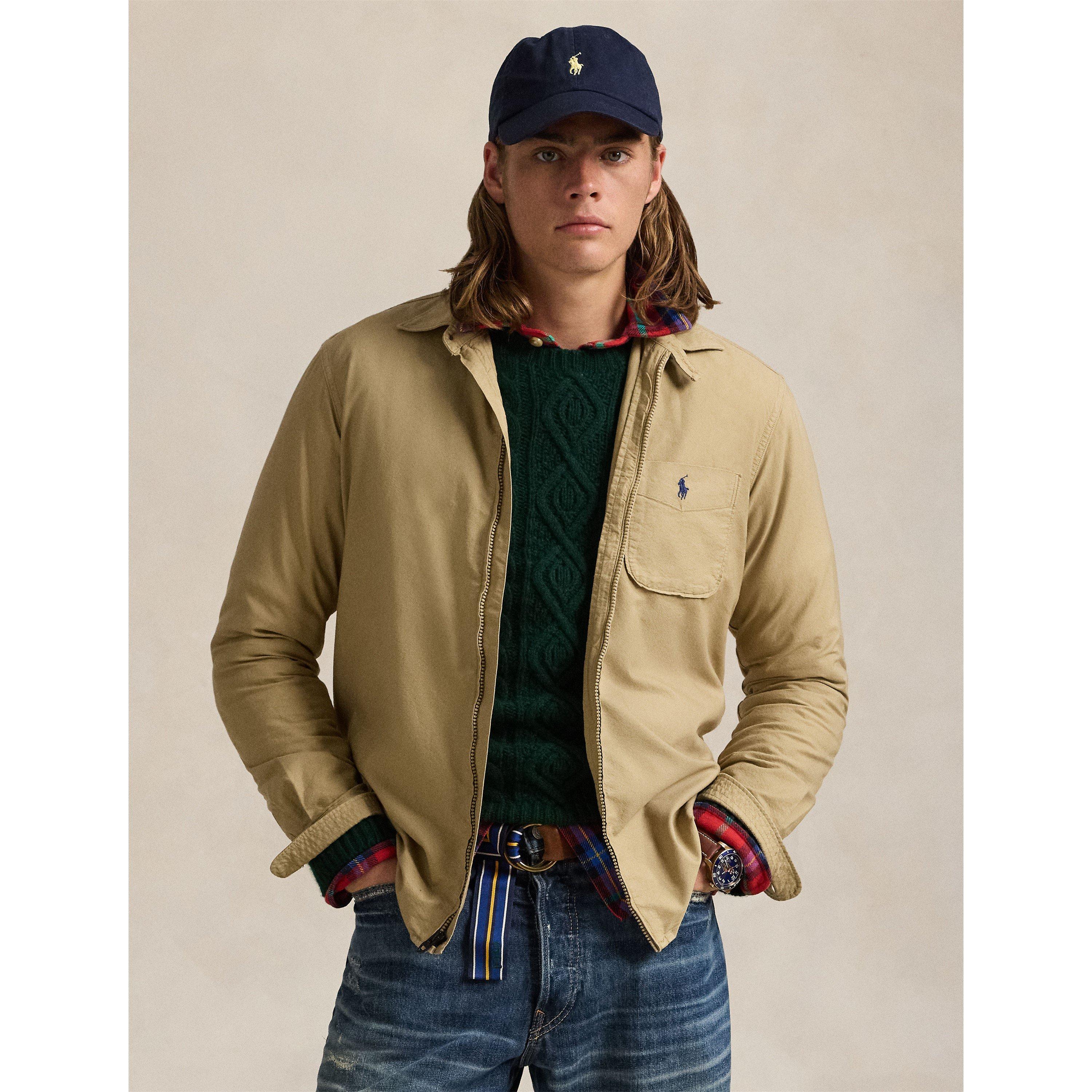 Garment Dye Cotton Long Sleeve Full Zip Overshirt