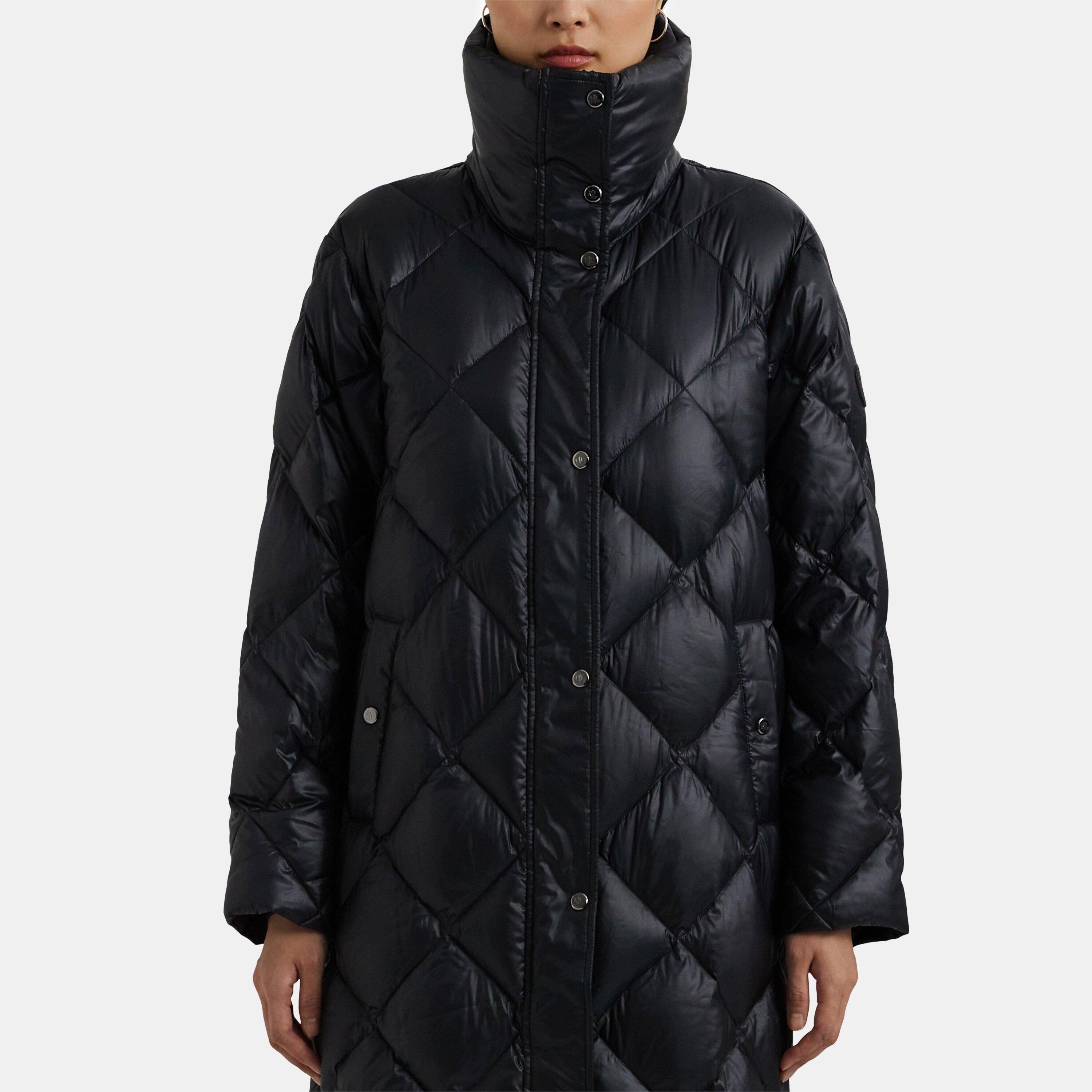 Duck Down Funnel Neck Long Puffer Jacket