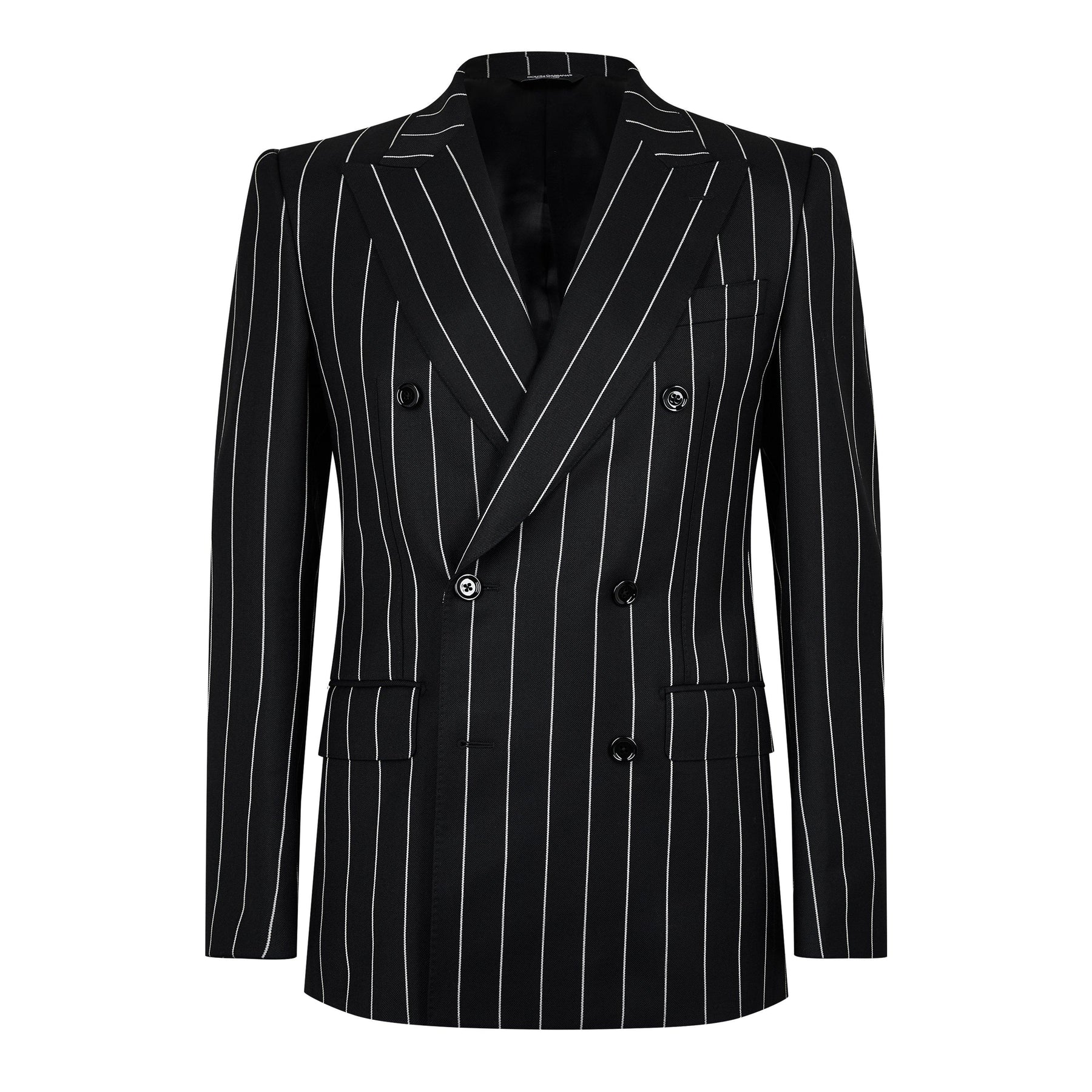 Double-Breasted Pinstripe Blazer