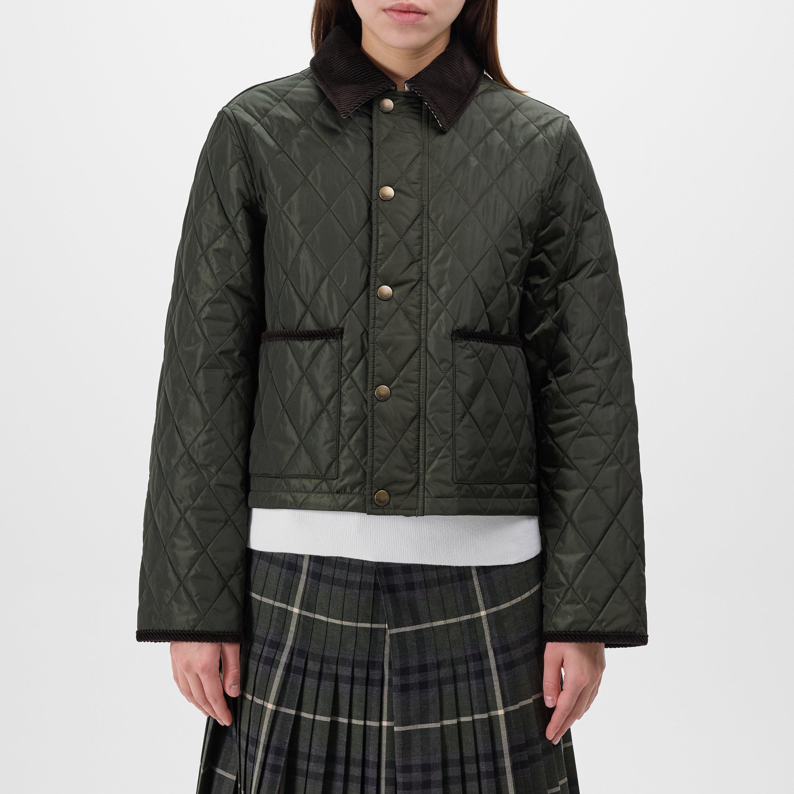 Cropped Diamond Quilted Jacket