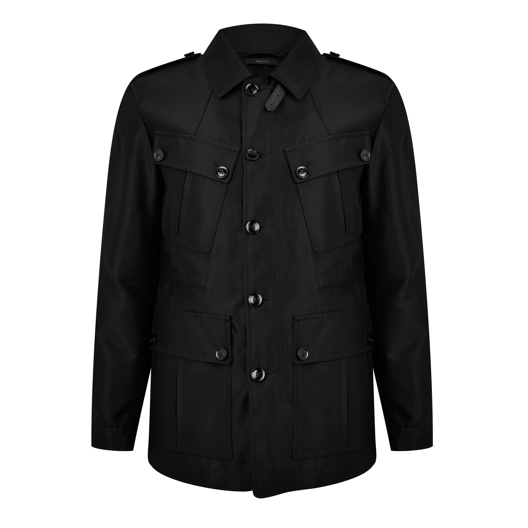 Wool Silk Faille Safari Jacket