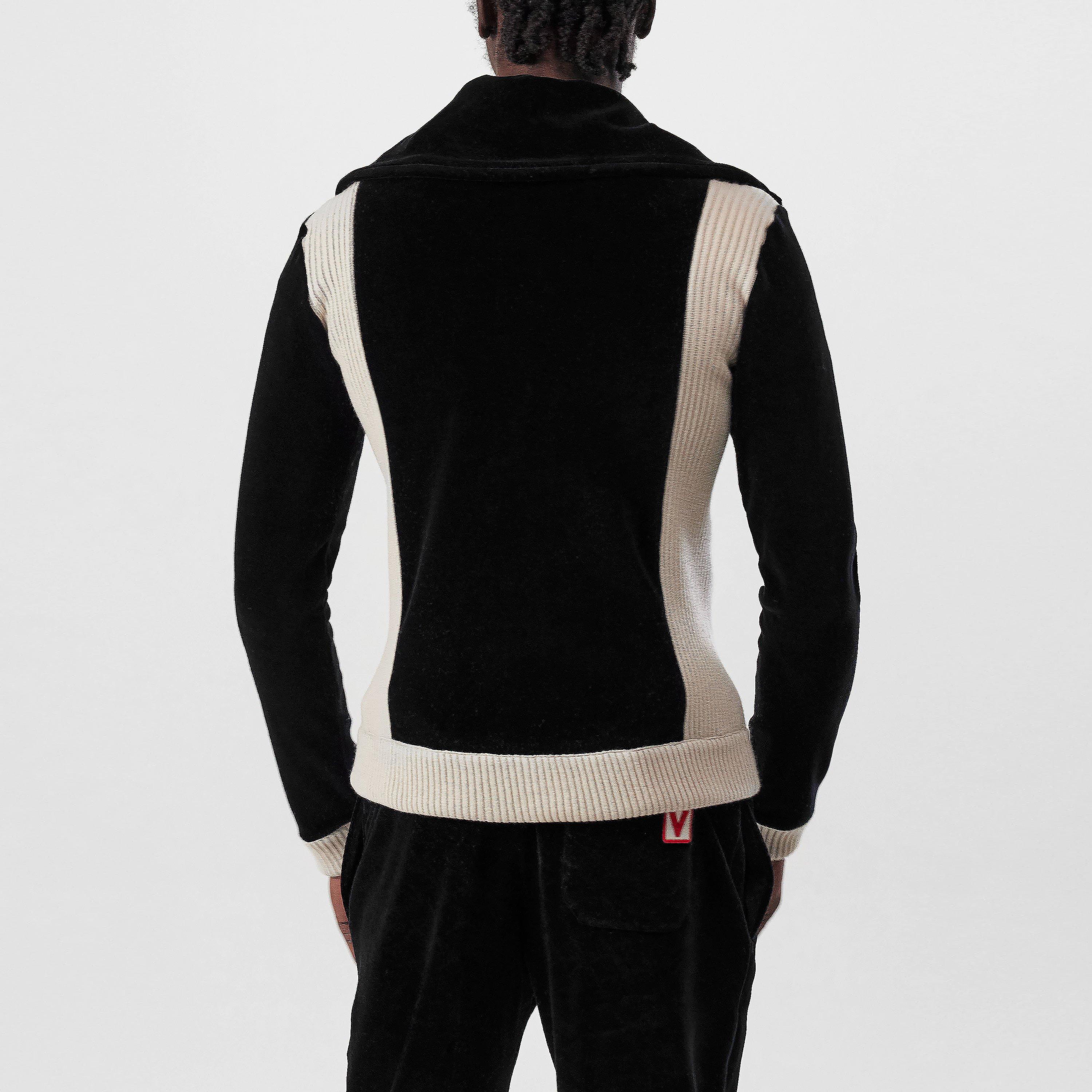 Chez Valentino High-Neck Chenille Tracksuit Jacket