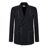 Runway Body Stitch Double-Breasted Jacket