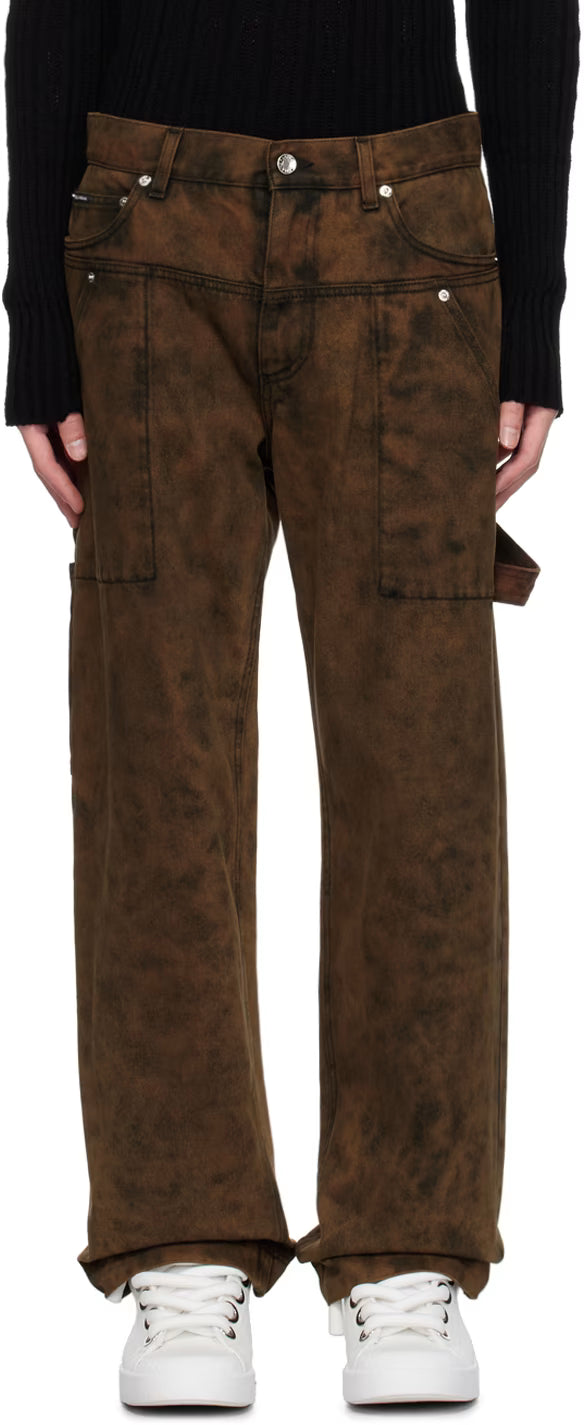 Dolce&Gabbana Brown Plaque Jeans