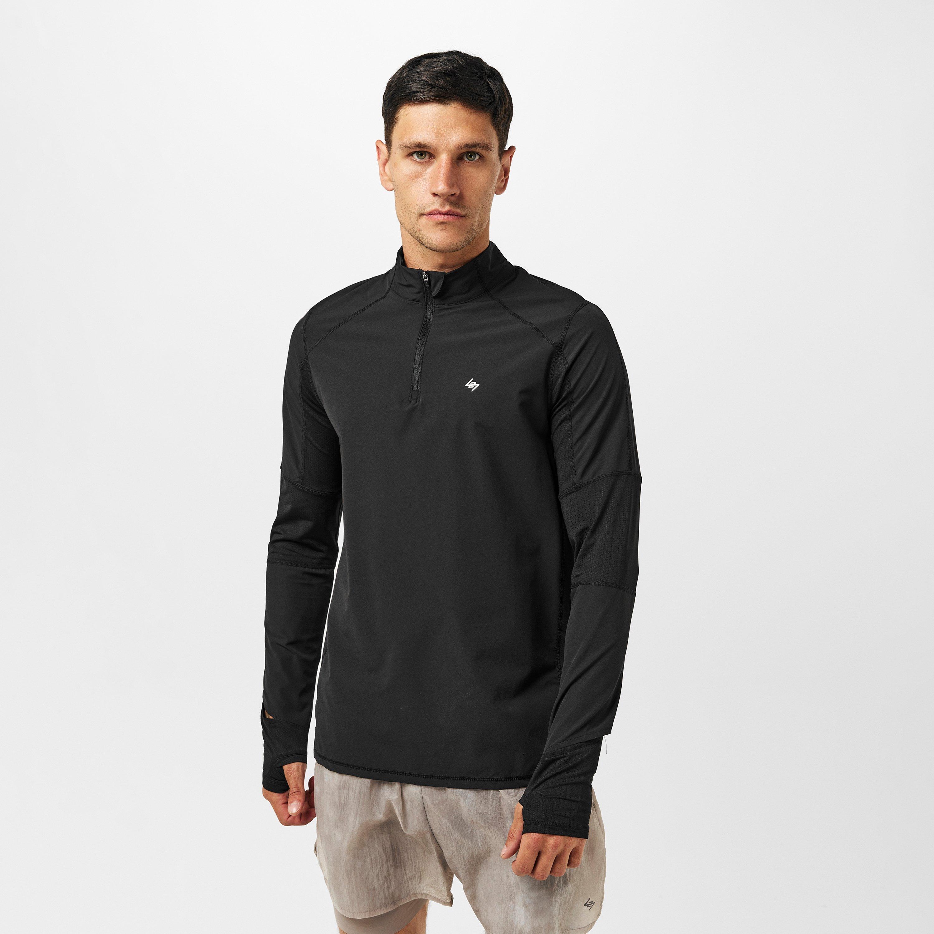Men's Quarter-Zip Long-Sleeve Performance Gym Top